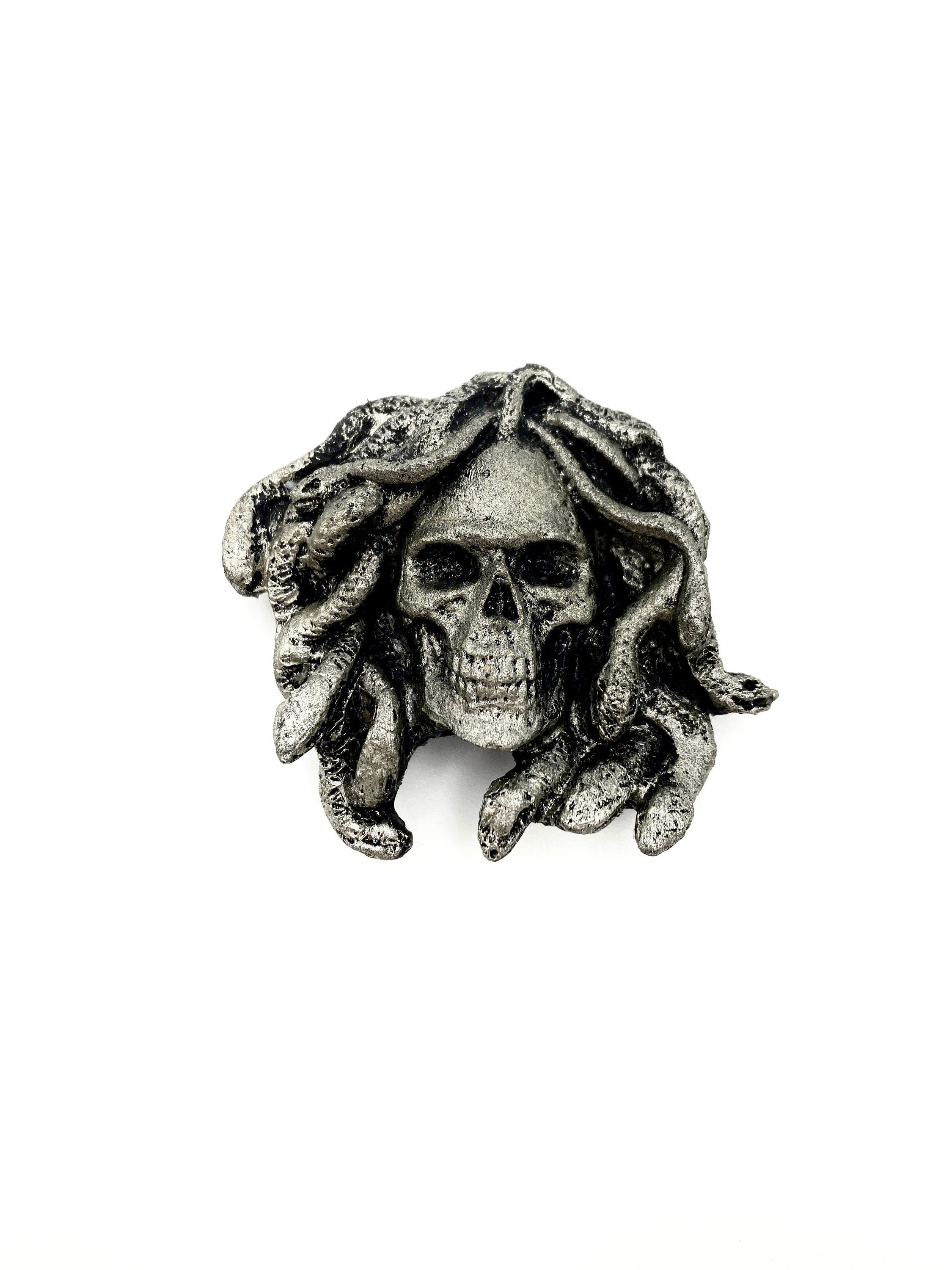 Medusa Skull Hand-Painted Resin Magnet