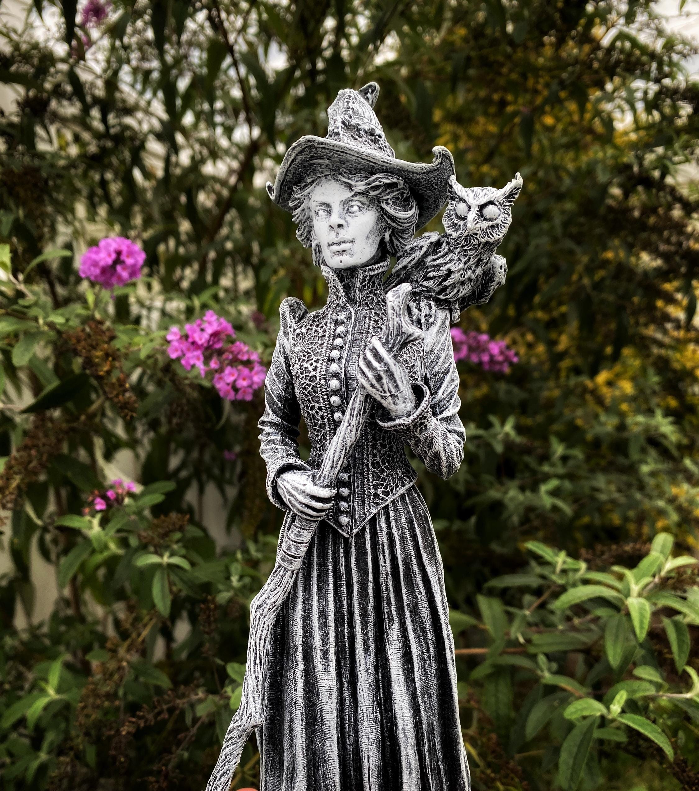 Victorian Witch Hand-Painted Resin Figurine