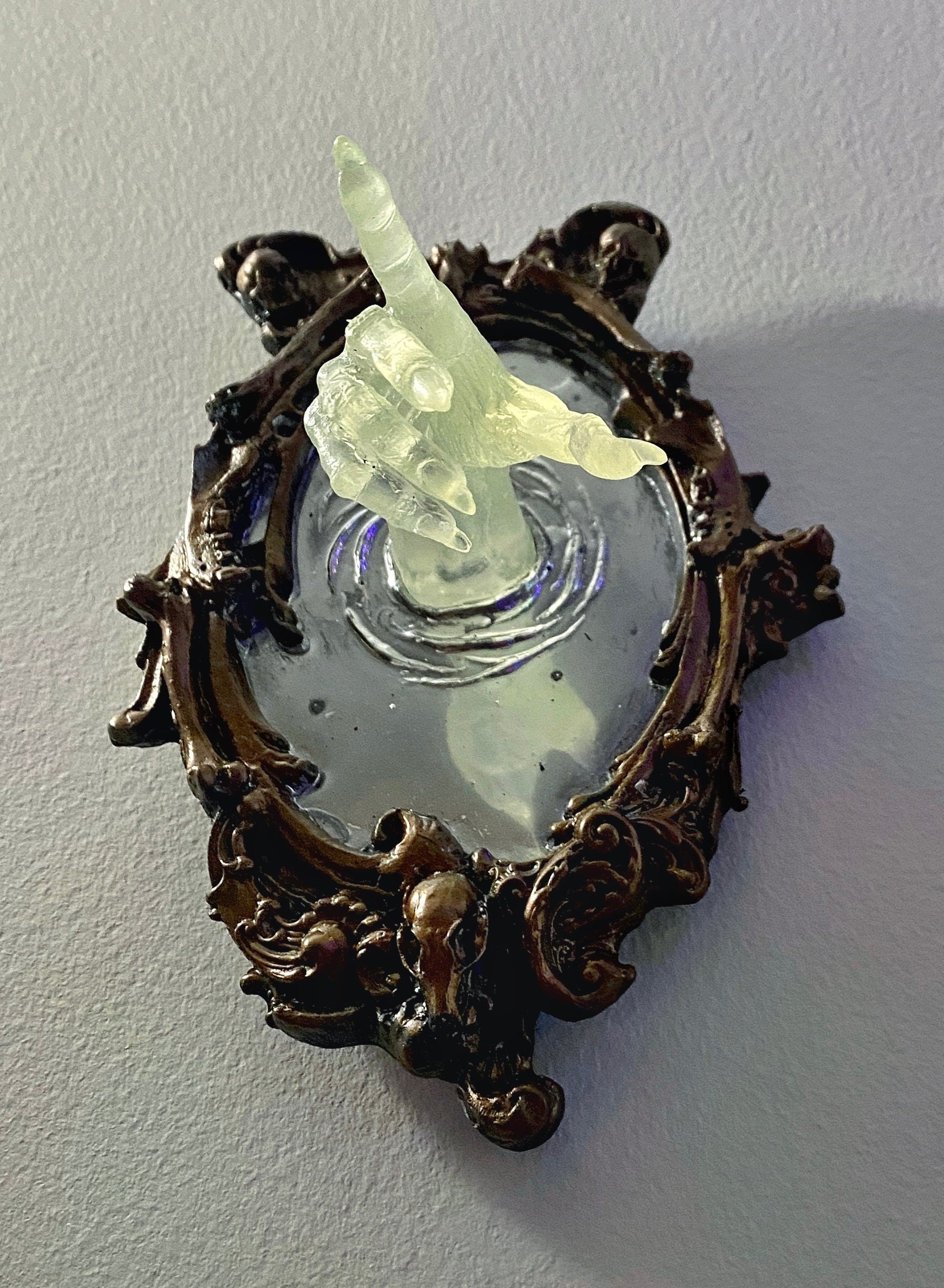 Spectral Hand Wall Plaque — Glow in the Dark Resin