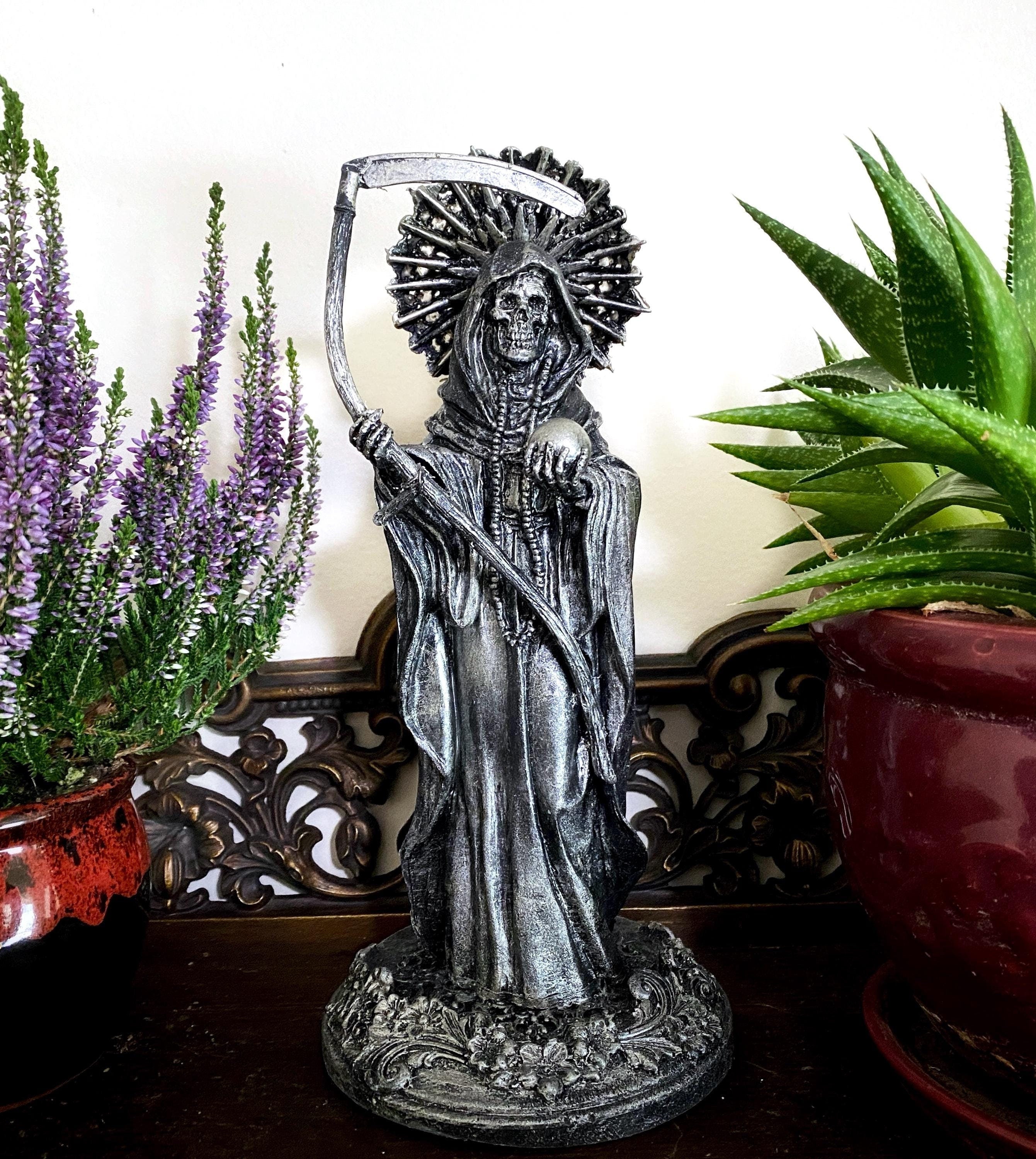 Santa Muerte Hand-Painted Resin Figurine