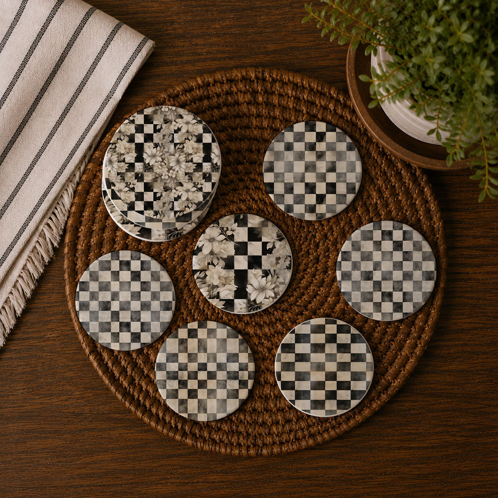 Courtly Check Coasters