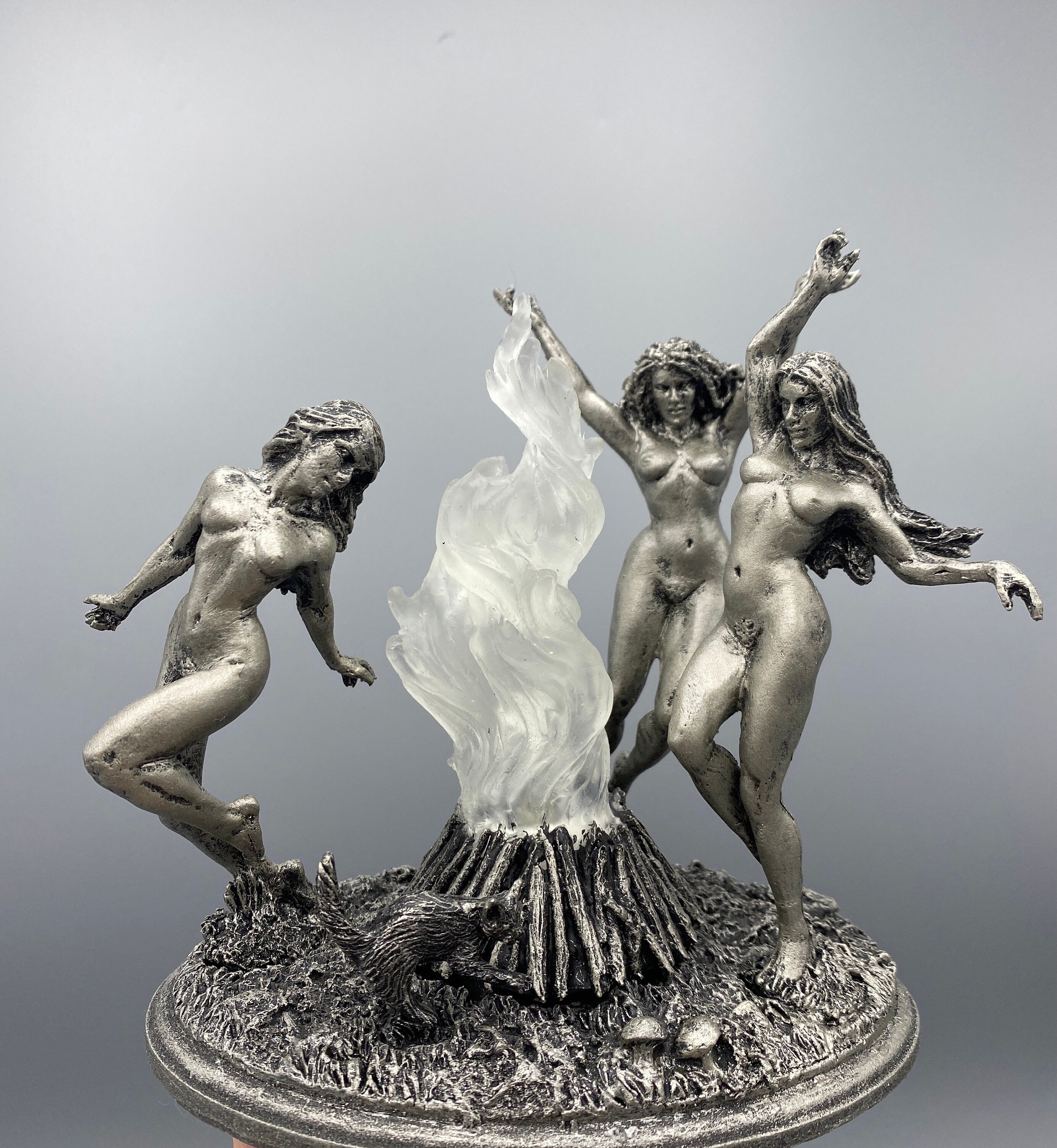 Witch's Sabbath Sculpture with LED Tea Light