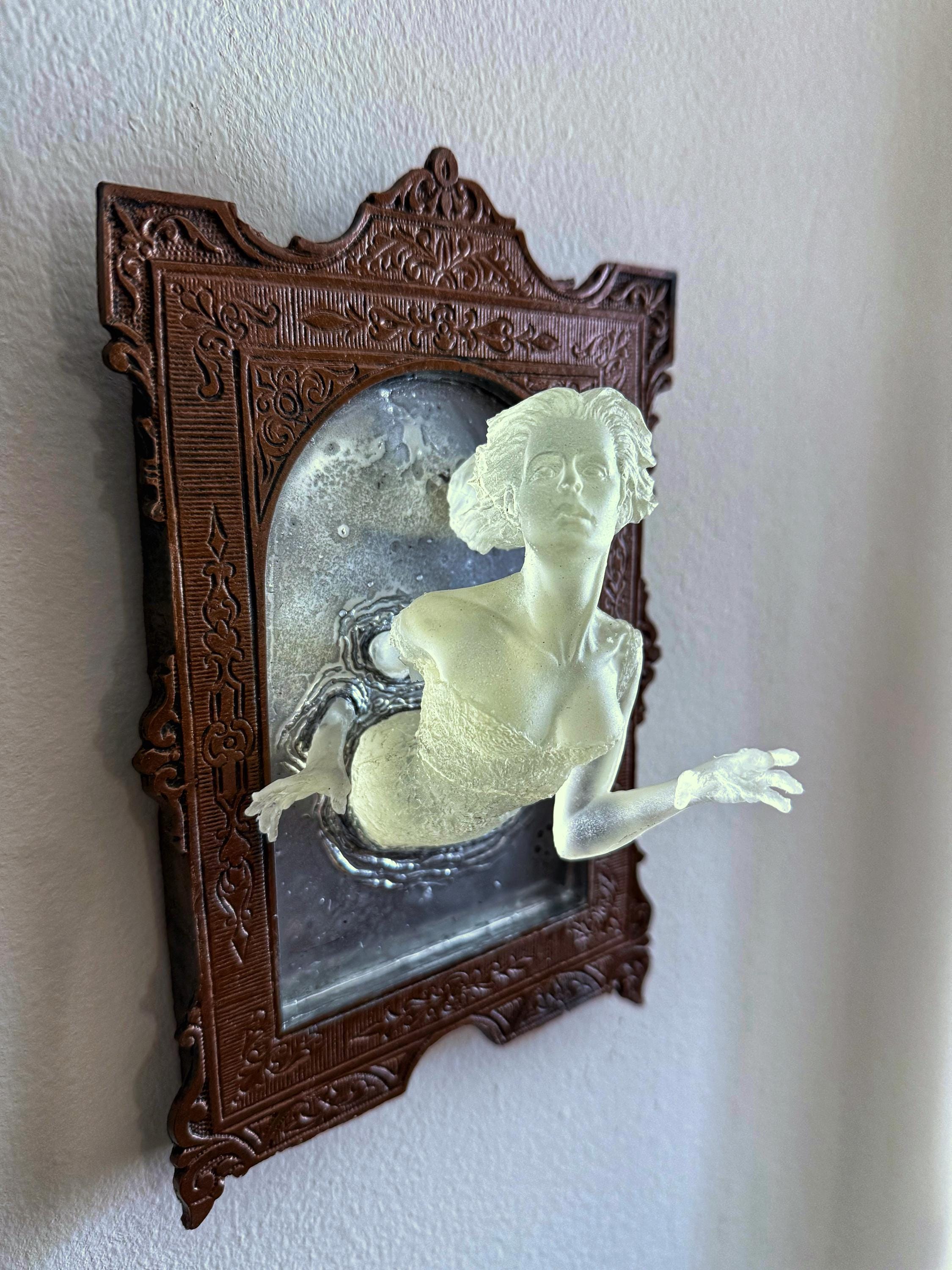 Ghost in the Mirror Wall Plaque — Glow in the Dark Resin