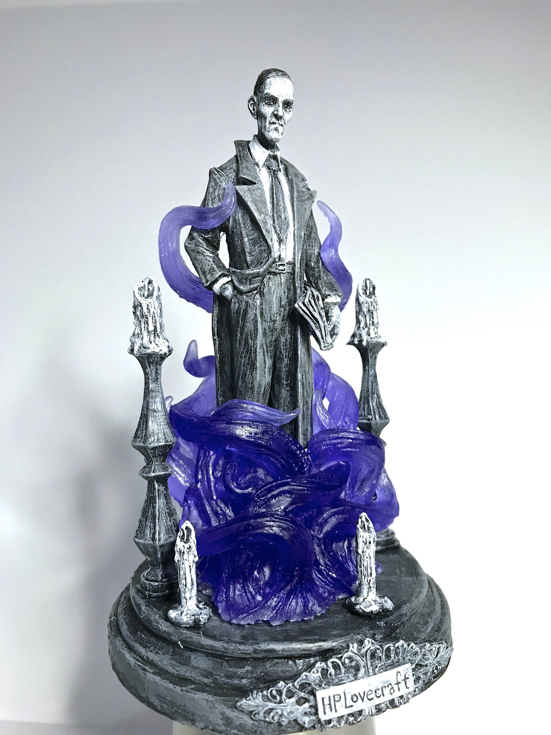H.P. Lovecraft Statue — Purple Tentacles, designed with Abigail Larson