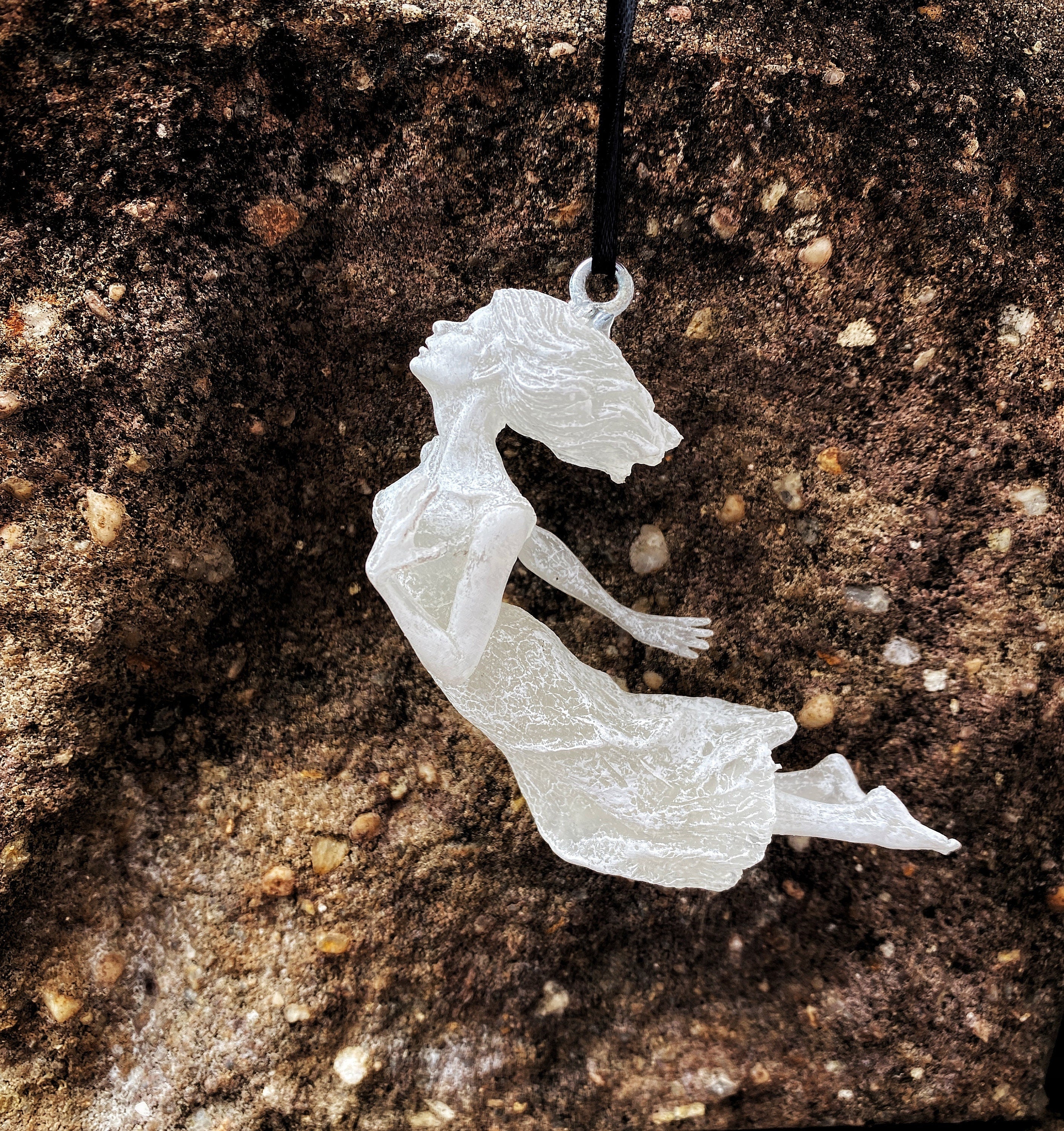 Victorian Ghost Hand-Painted Resin Ornament
