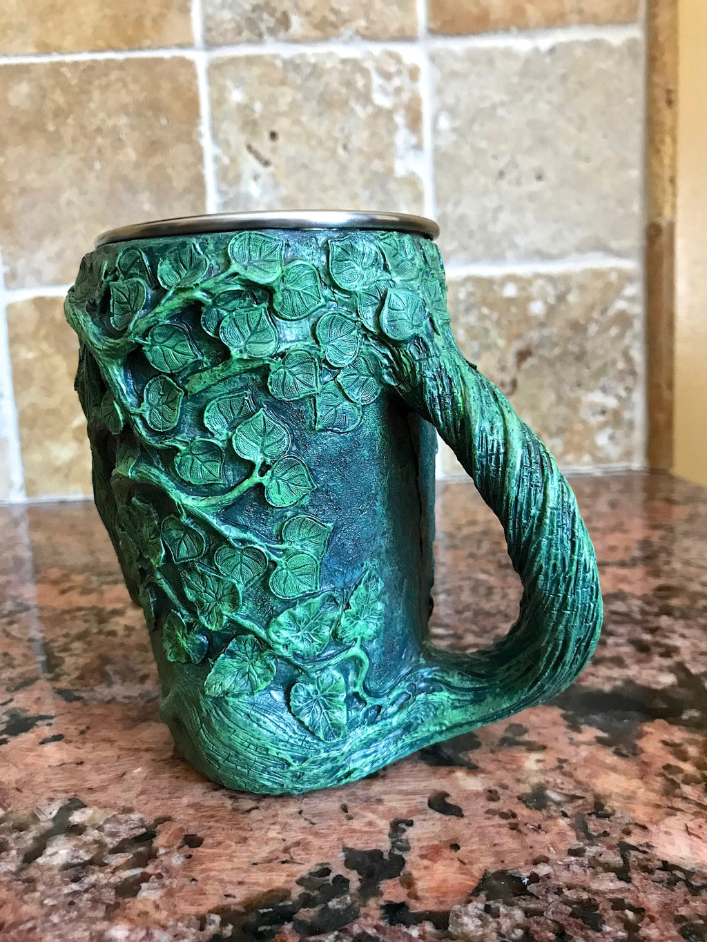 Dryad Art Mug — Green Hand-Sculpted Resin