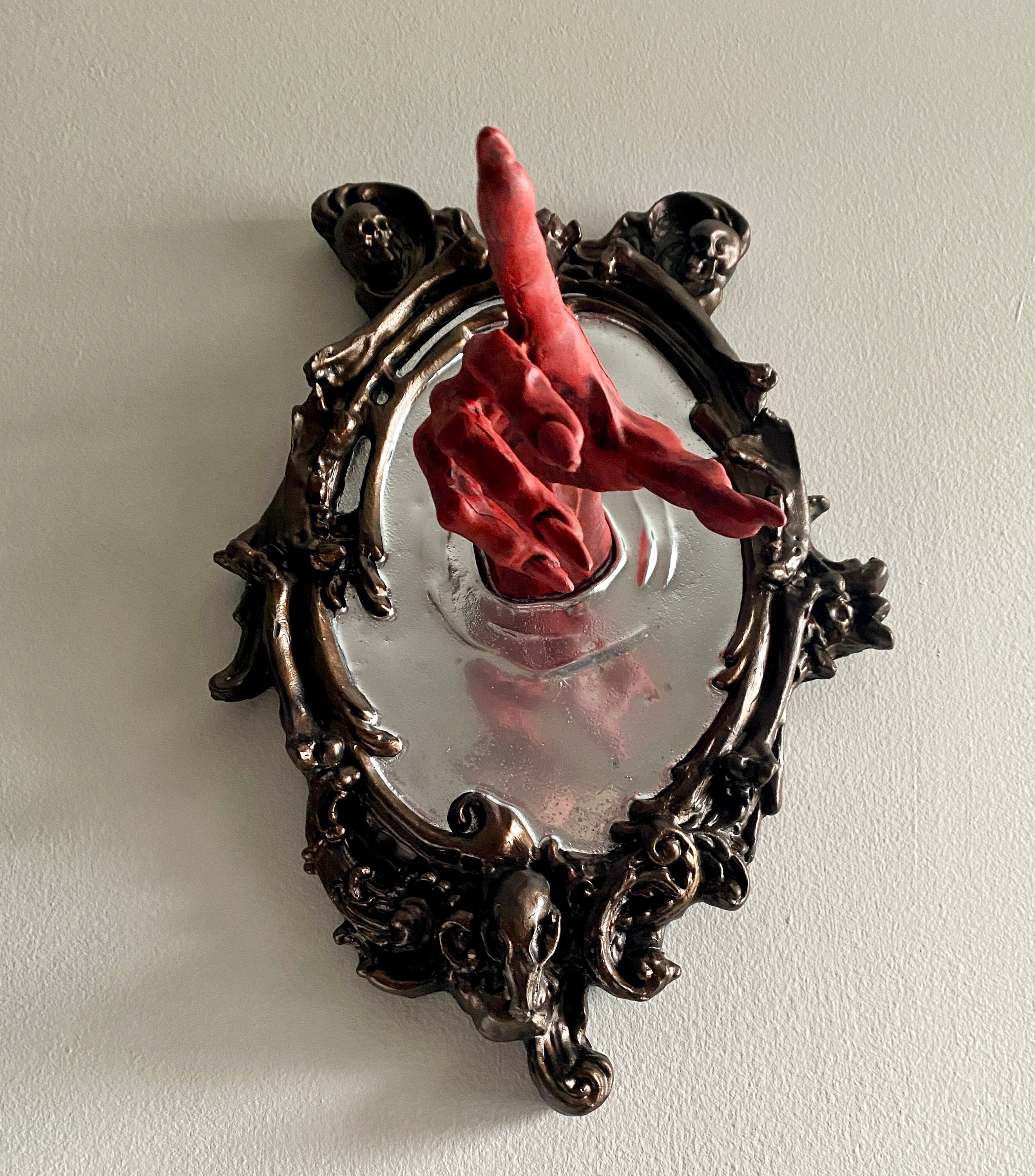 Spectral Hand Wall Plaque — Large Blood Red