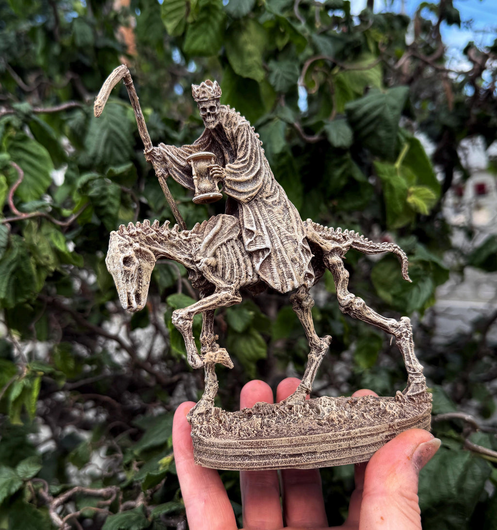 Triumph of Death — Grim Reaper on Skeletal Horse Statue