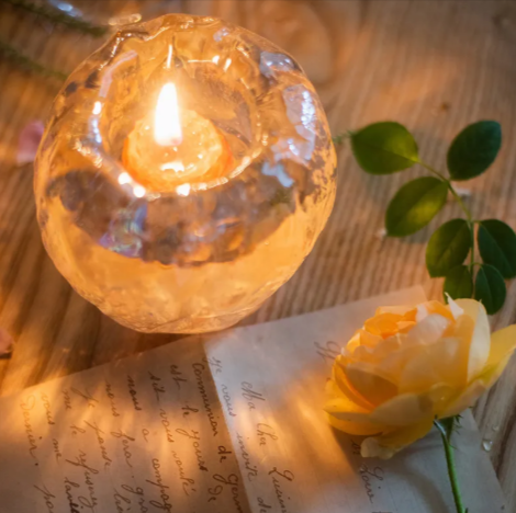 Sculptural Glass Candle Holder