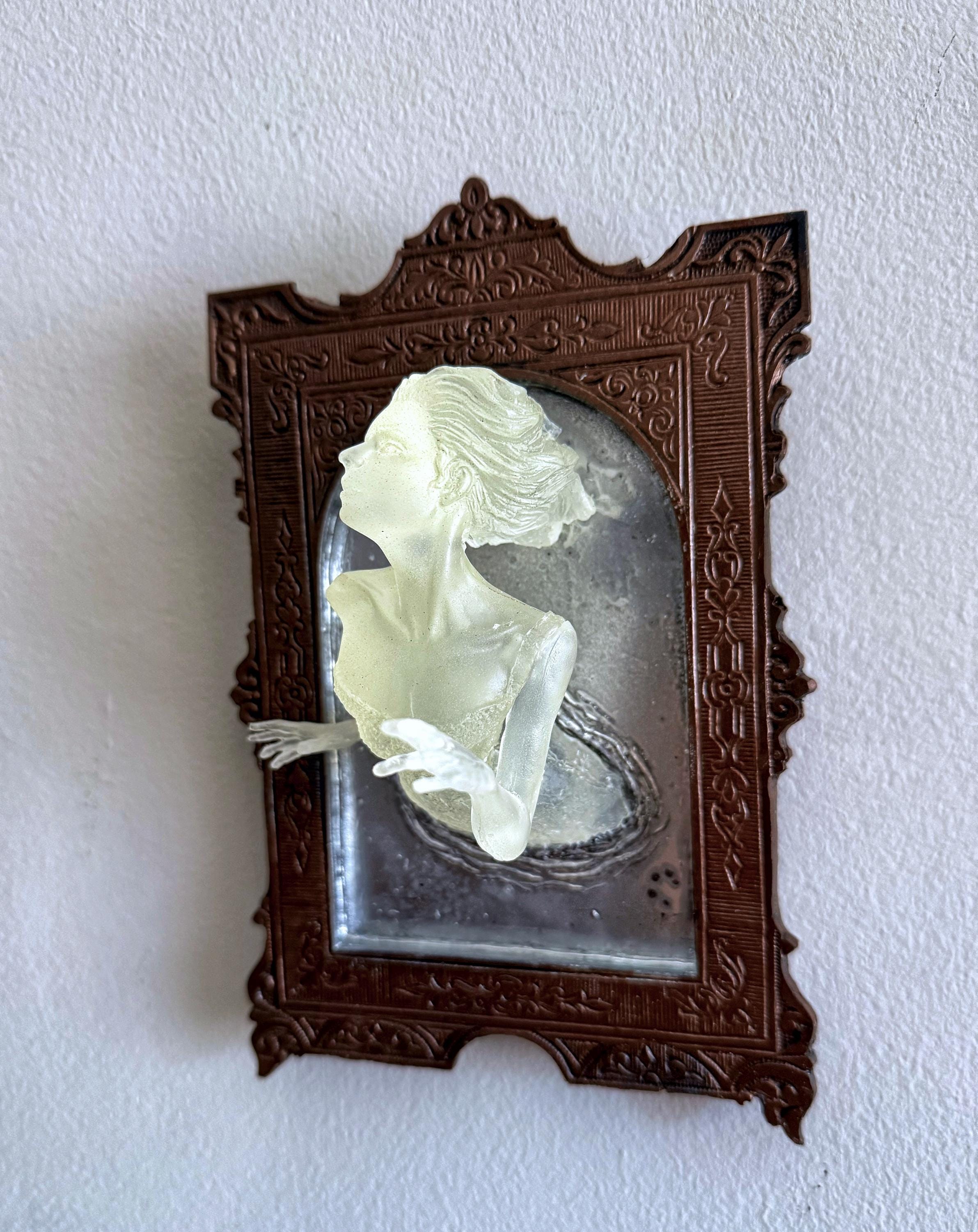 Ghost in the Mirror Wall Plaque — Glow in the Dark Victorian Gothic Wall Art