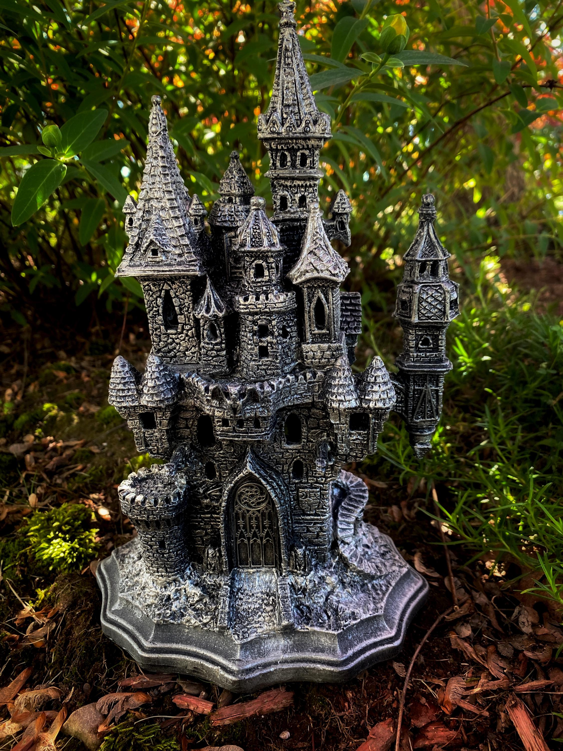 Castle Dracula Sculpture with LED Tea Light