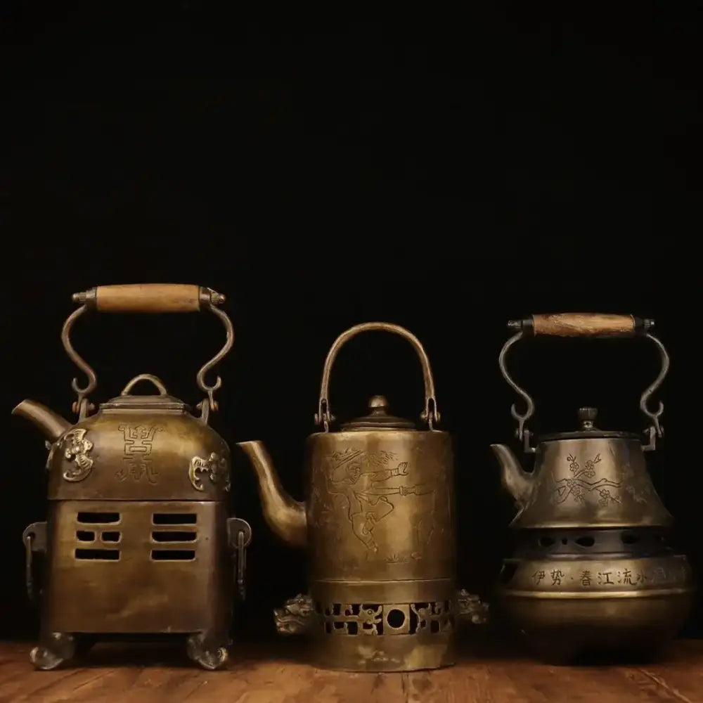 Antique Charcoal Stove, Copper Teapot & Warm Wine Pot Collection