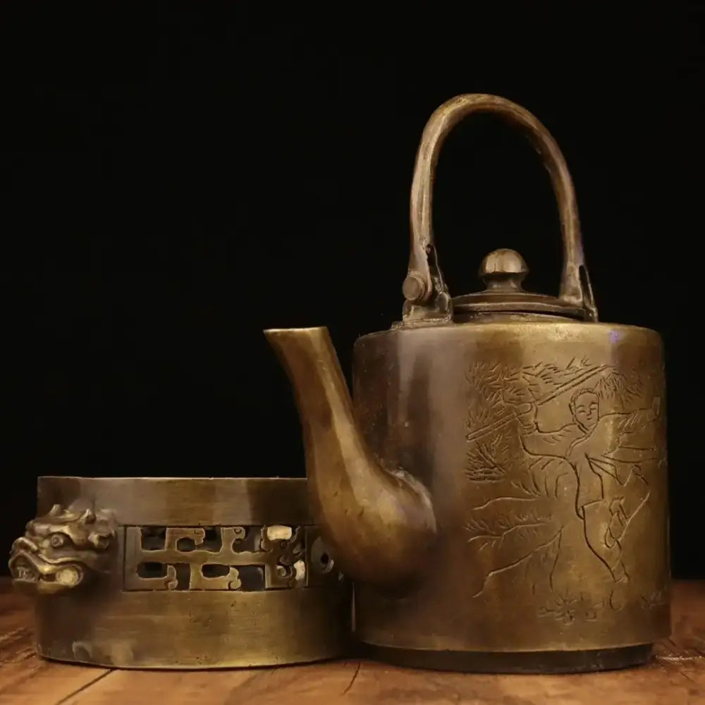 Antique Charcoal Stove, Copper Teapot & Warm Wine Pot Collection