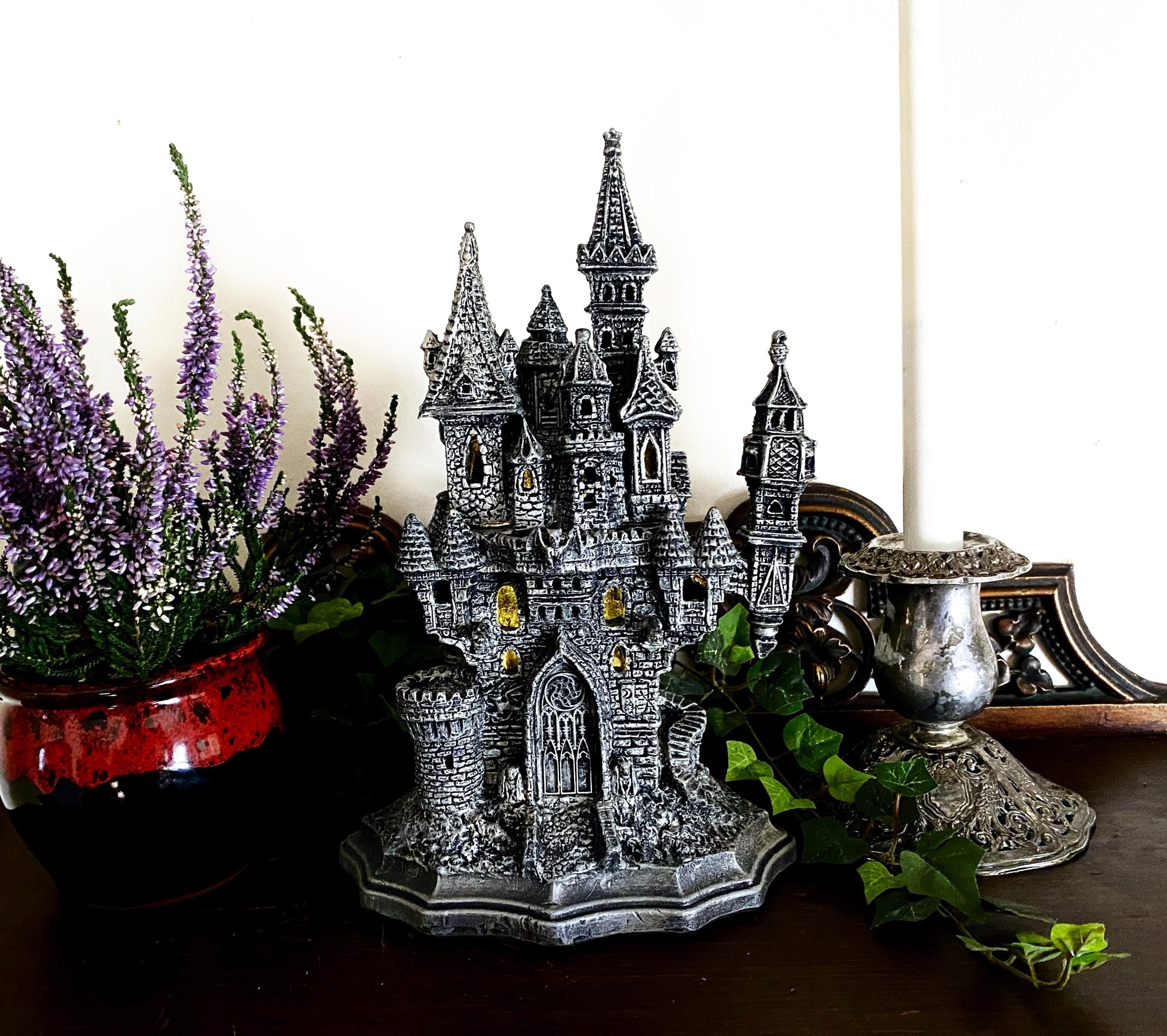 Castle Dracula Sculpture with LED Tea Light