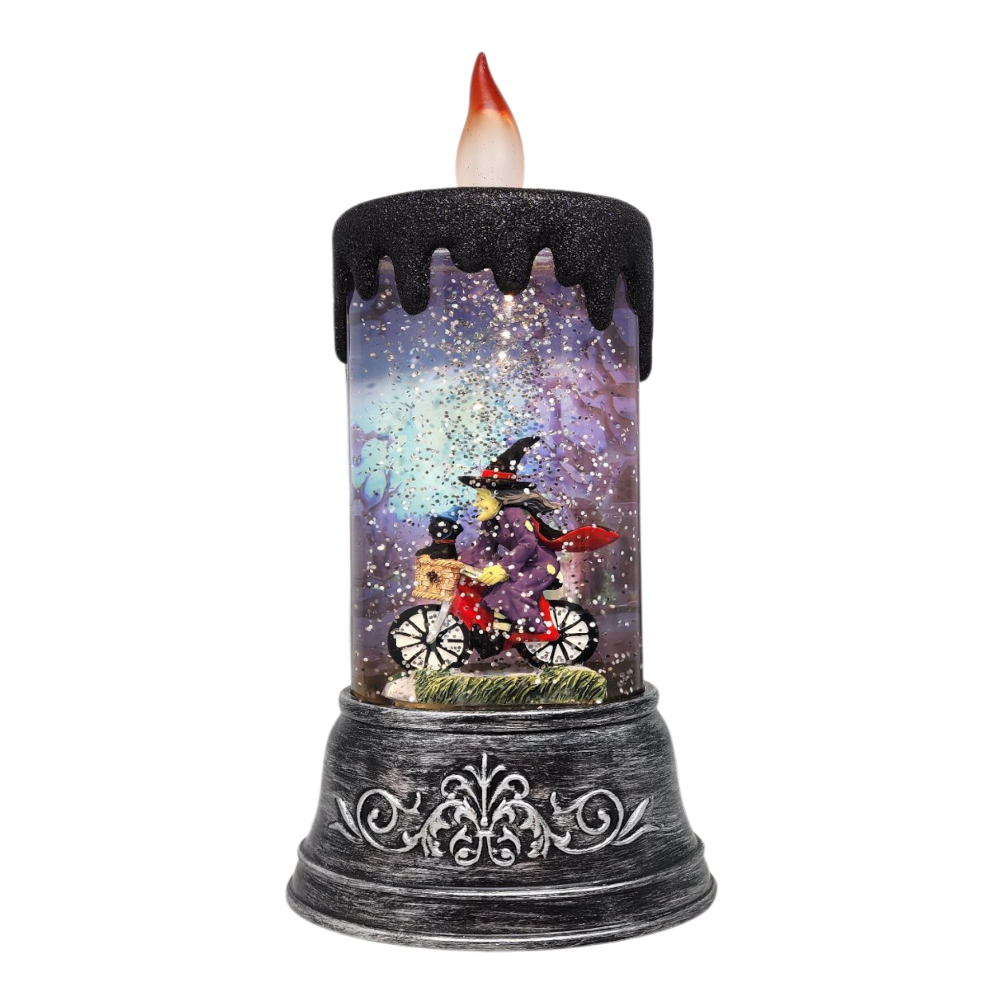 Enchanting Halloween Witch Waterglobe Candle