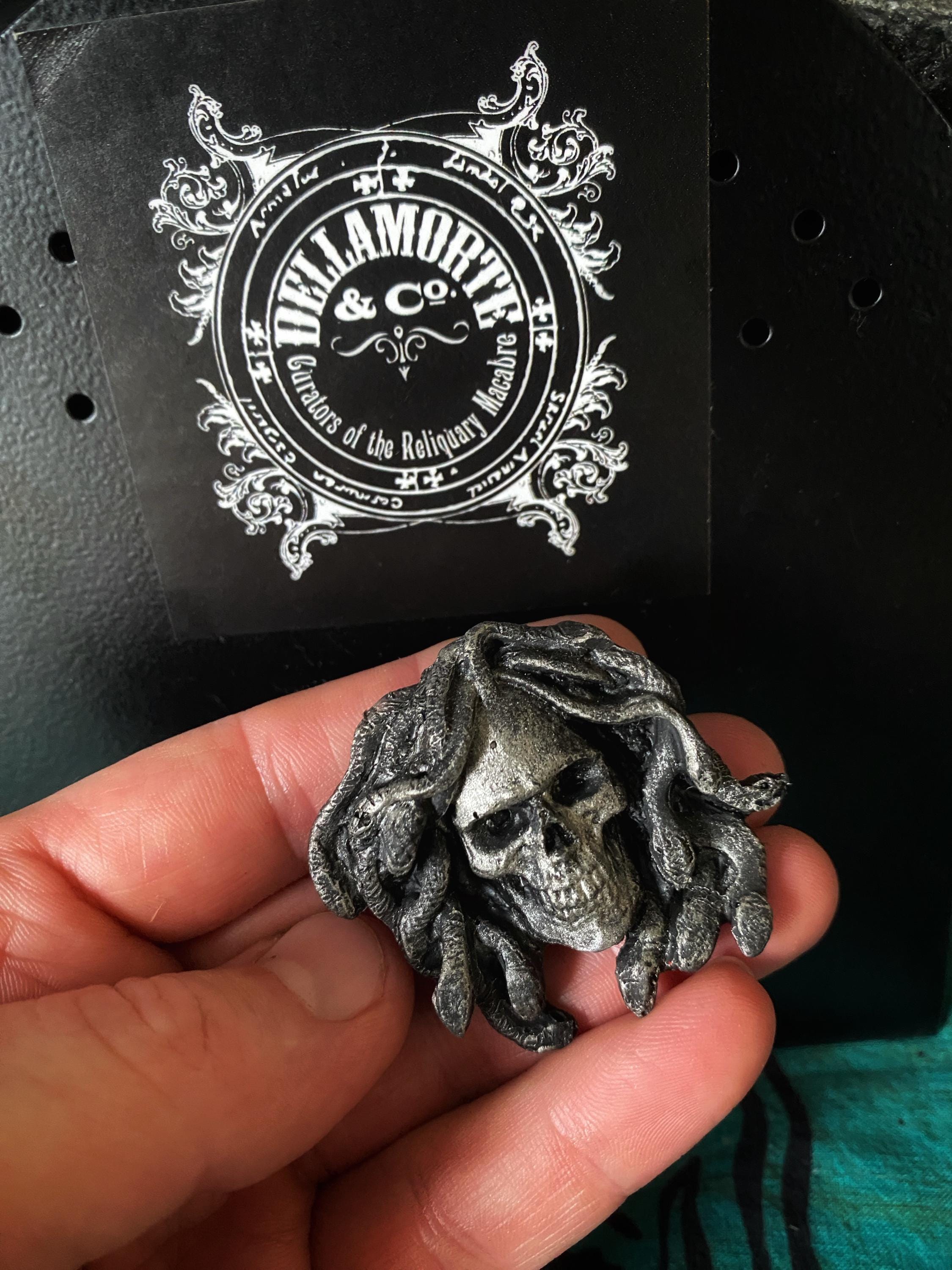 Medusa Skull Hand-Painted Resin Magnet