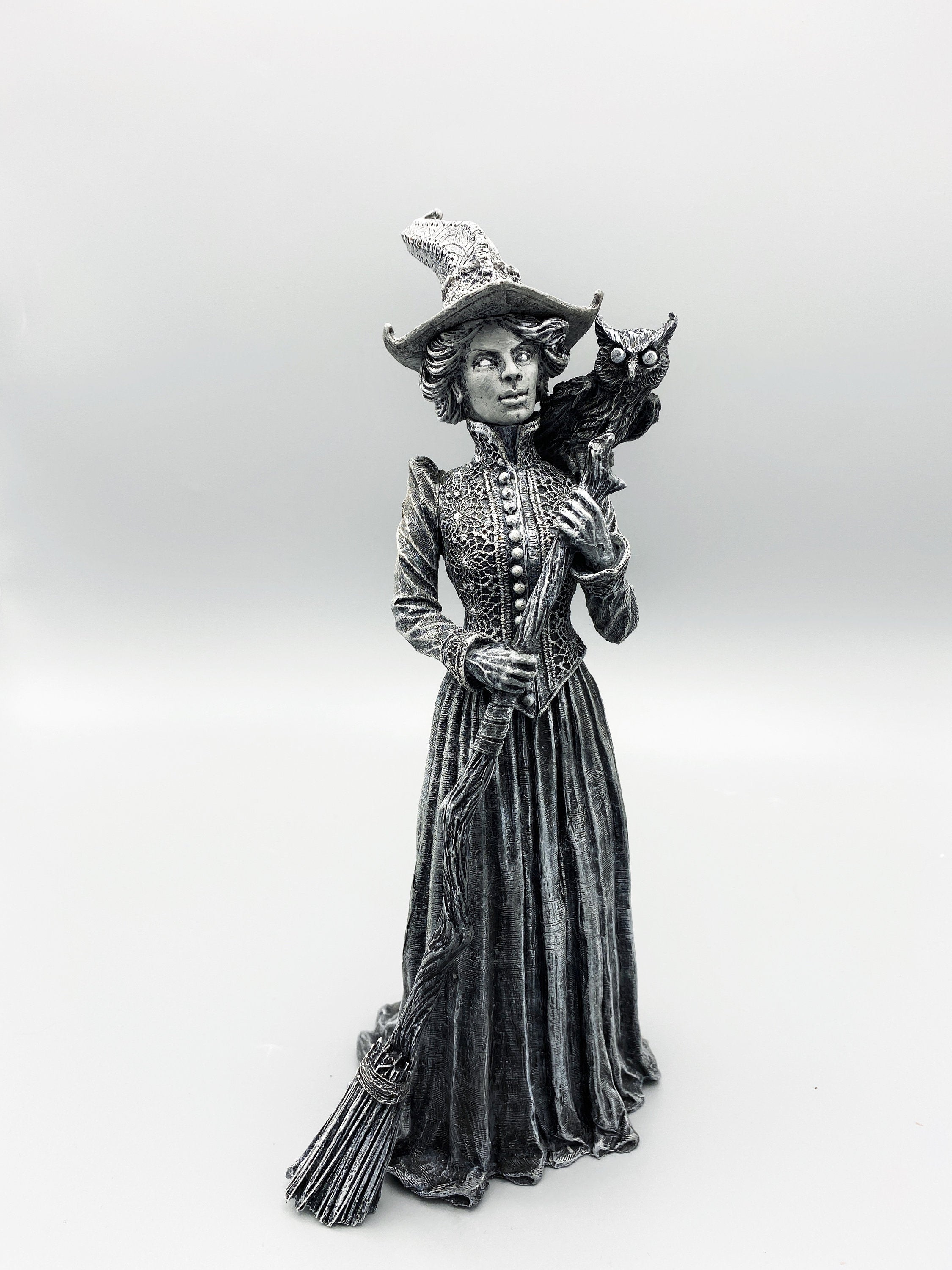 Victorian Witch Hand-Painted Resin Figurine