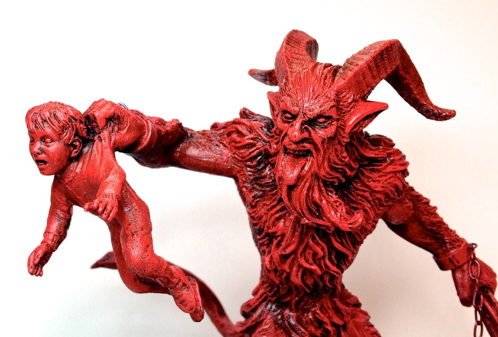 Krampus III Hand-Painted Resin Figurine — Red Finish