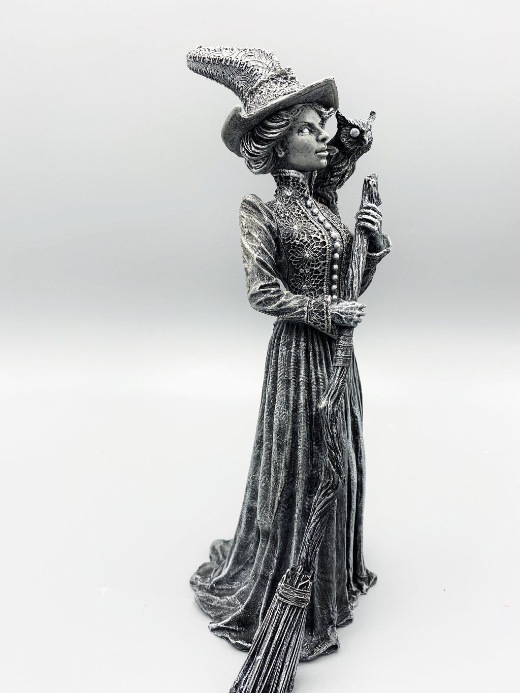 Victorian Witch Hand-Painted Resin Figurine