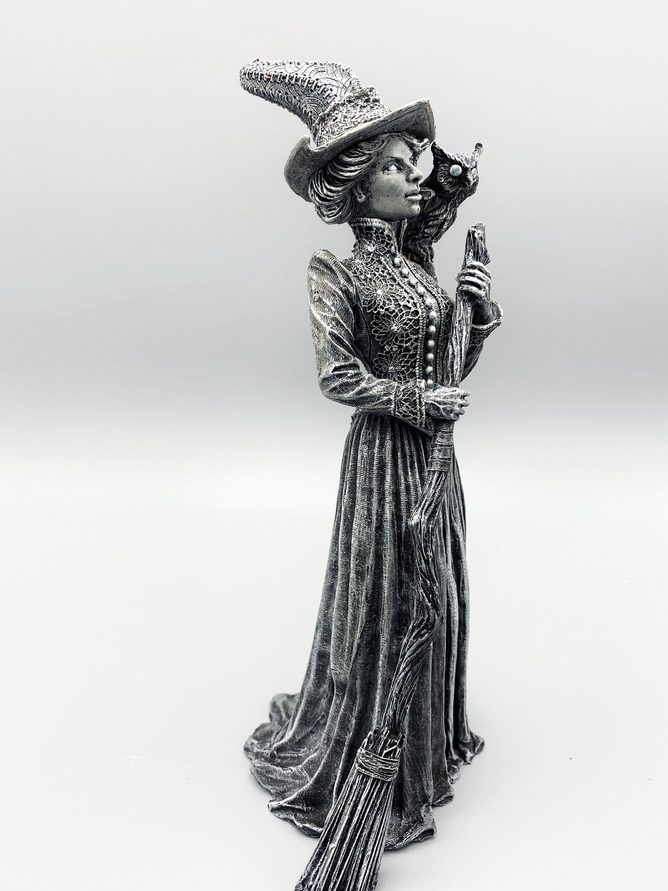 Victorian Witch Hand-Painted Resin Figurine