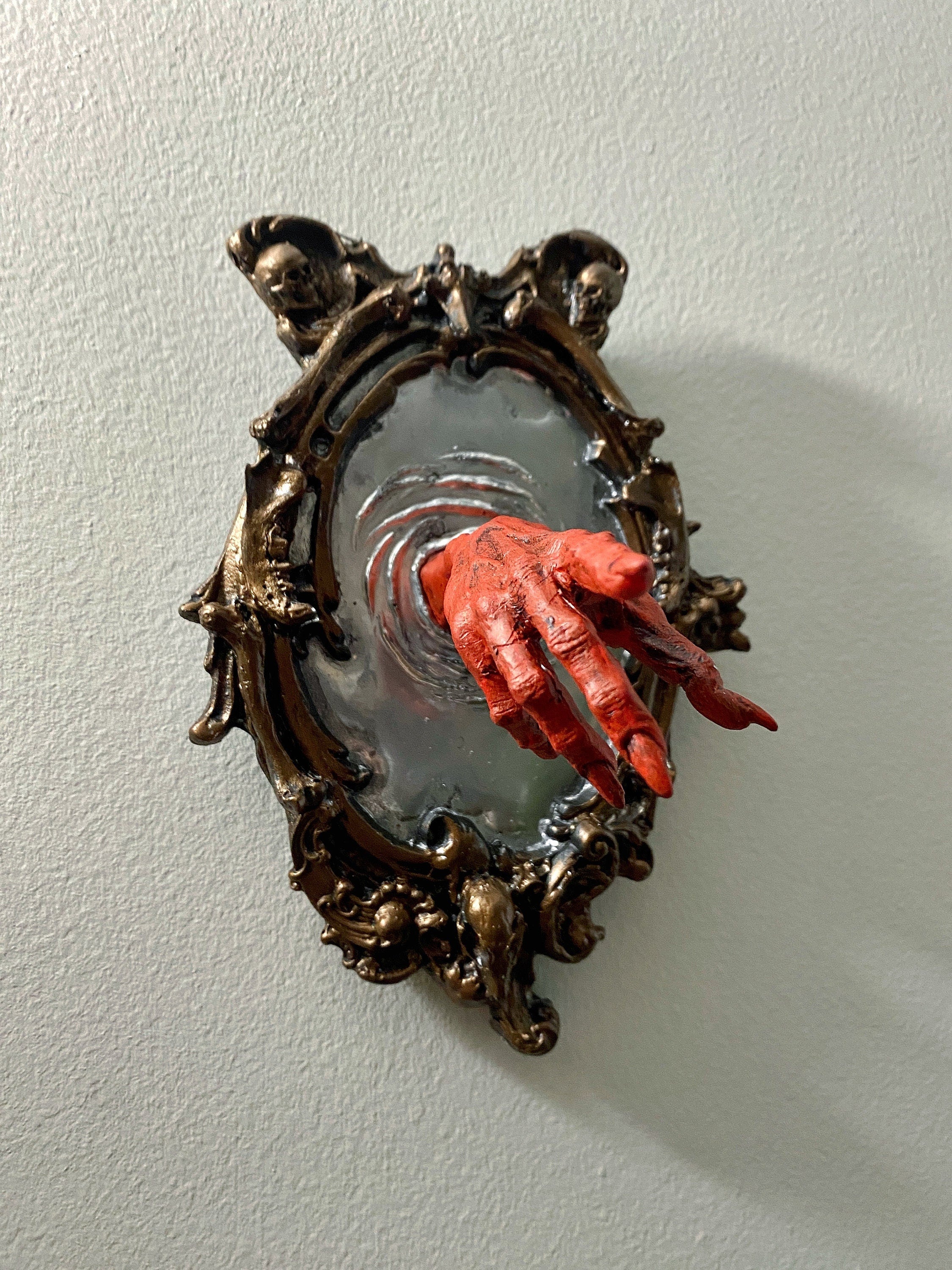 Spectral Hand Wall Plaque — Blood Red