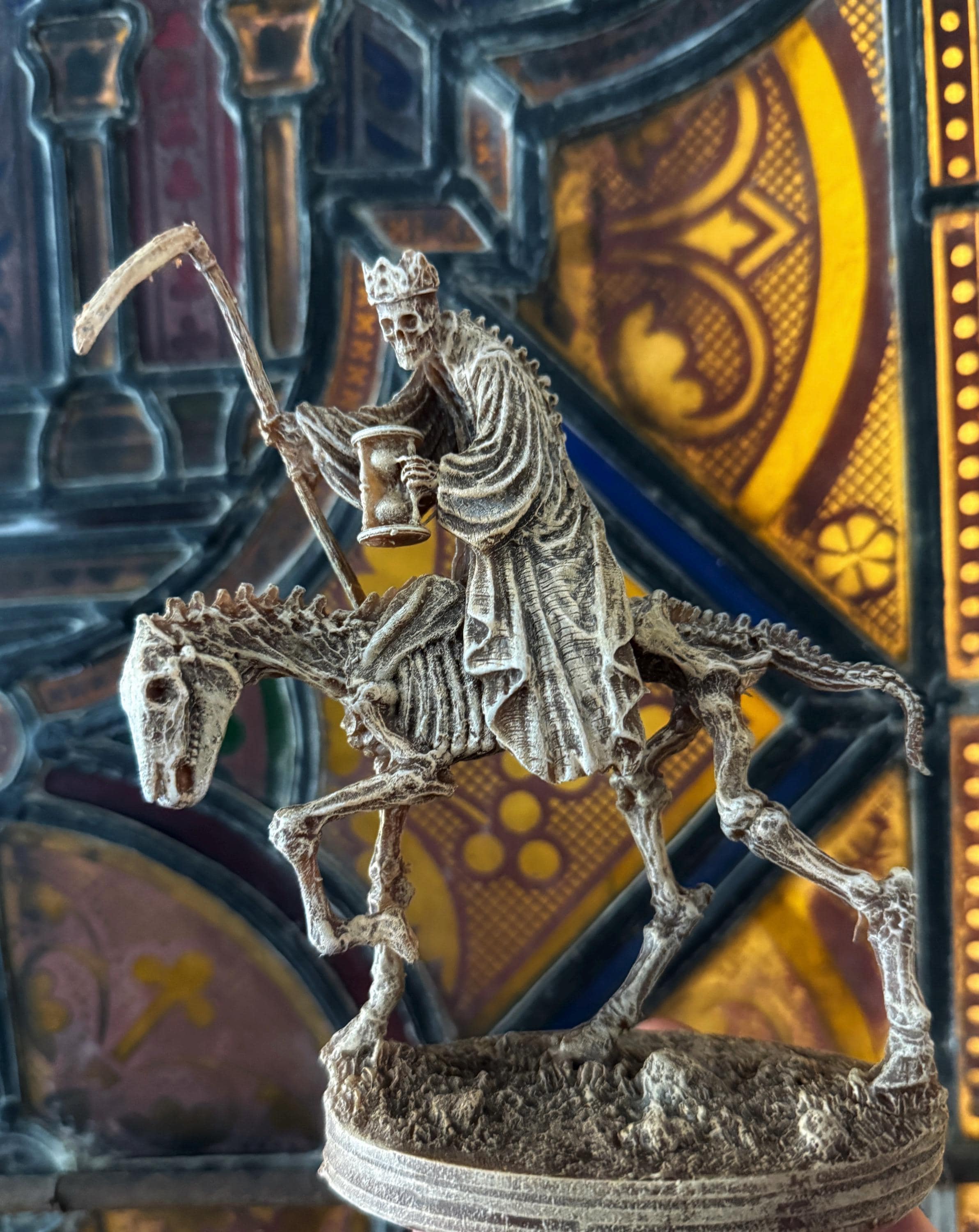 Triumph of Death — Grim Reaper on Skeletal Horse Statue