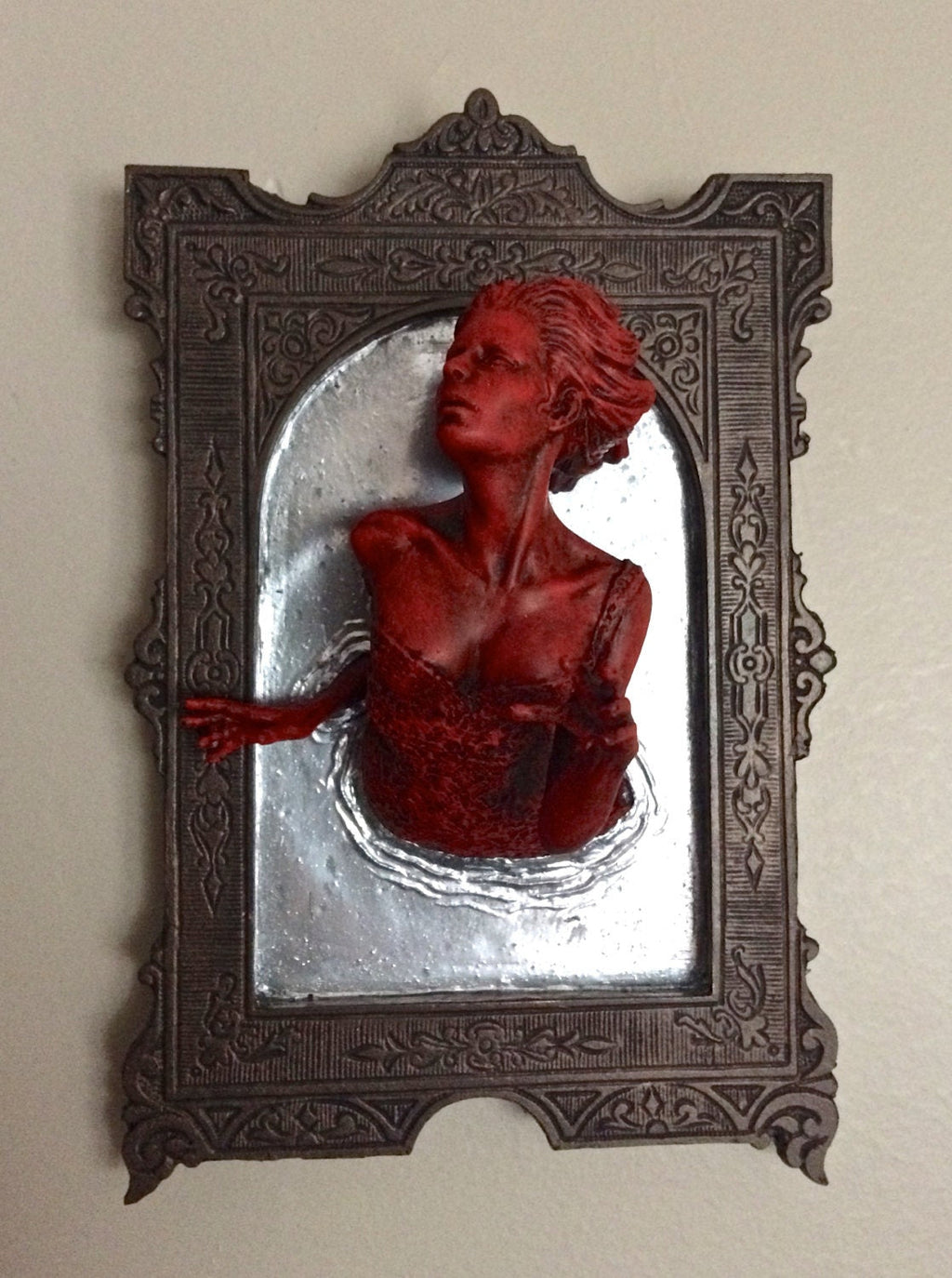 Ghost in the Mirror Wall Plaque — Bloody Mary Version