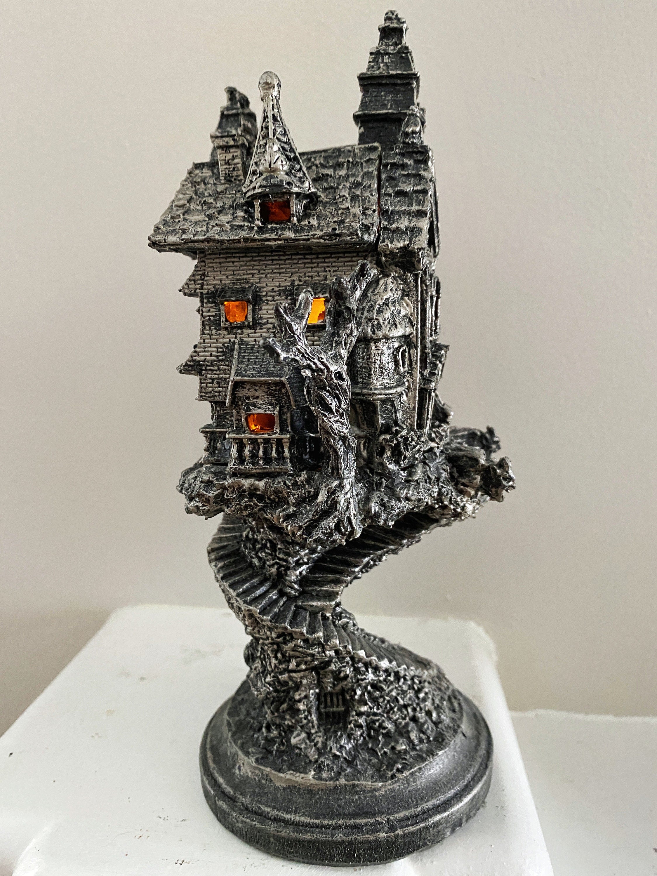 Haunted Mansion Resin Sculpture with LED Tea Light