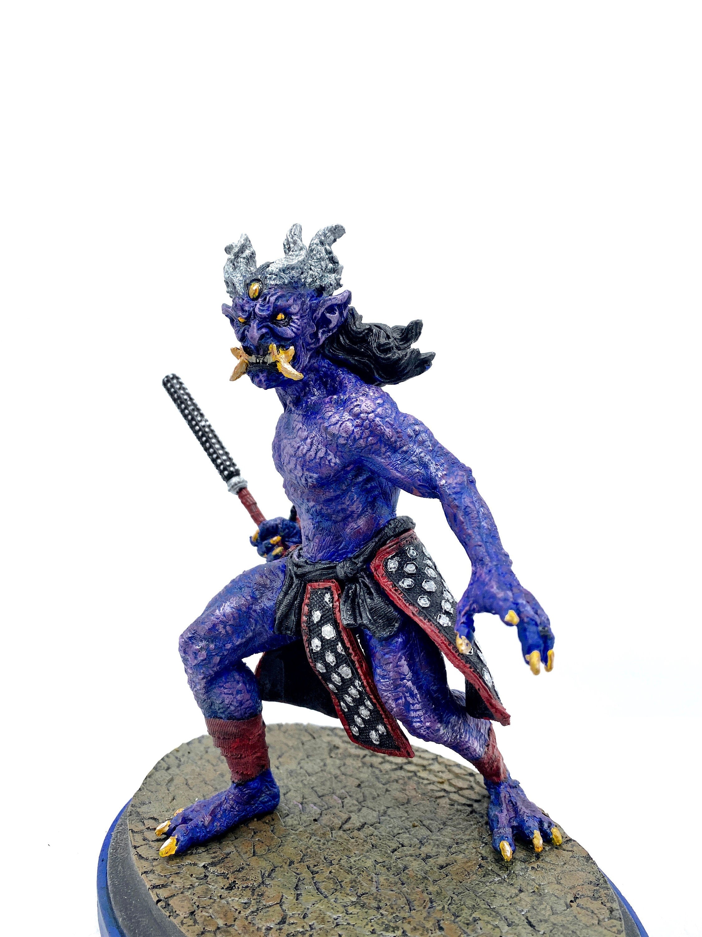 Oni Statue — Full Color Blue