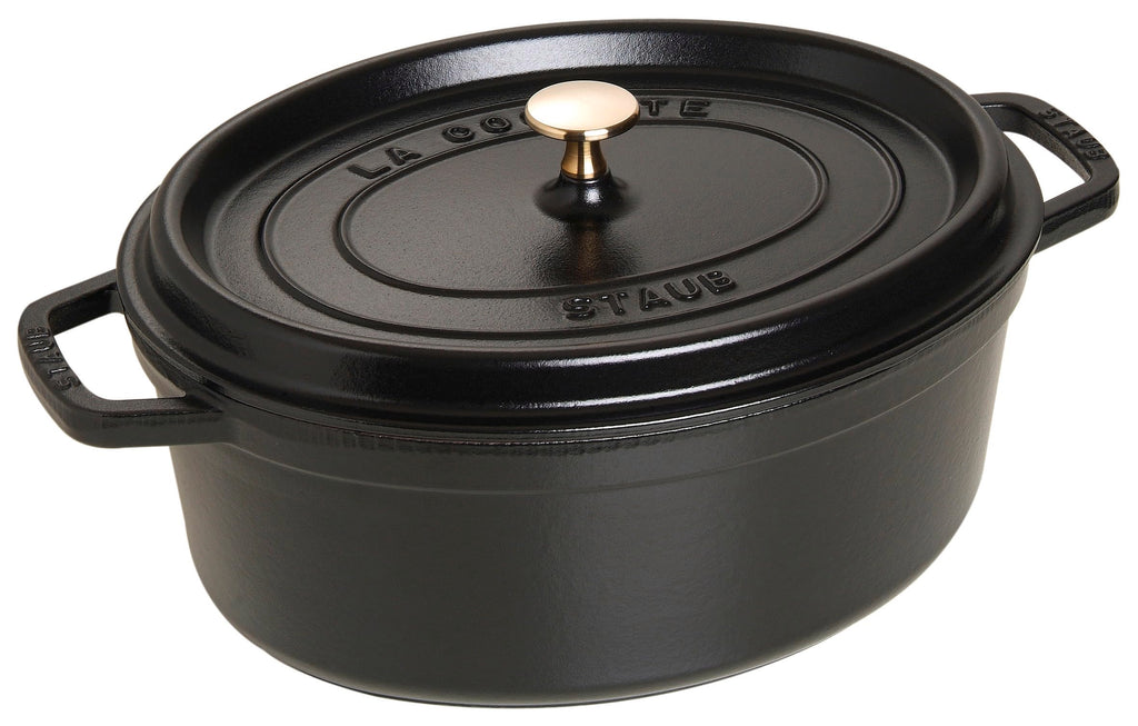 Staub Cast Iron Oval Cocotte, 33 cm – Black