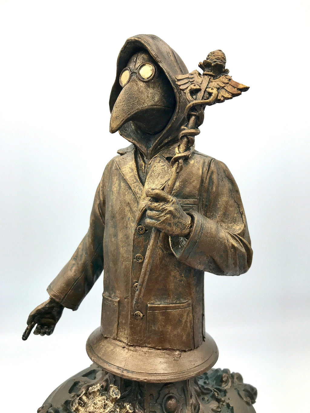 Healthcare Worker Bust — Plague Doctor Variant, Bronze Finish
