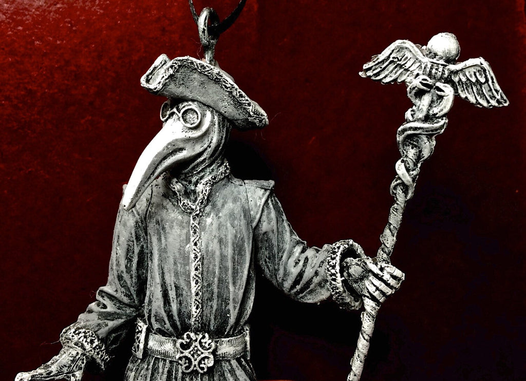 Venetian Plague Doctor Hand-Painted Resin Ornament