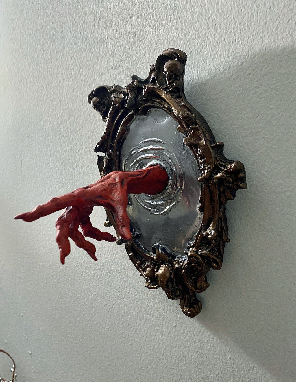 Spectral Hand Wall Plaque — Blood Red