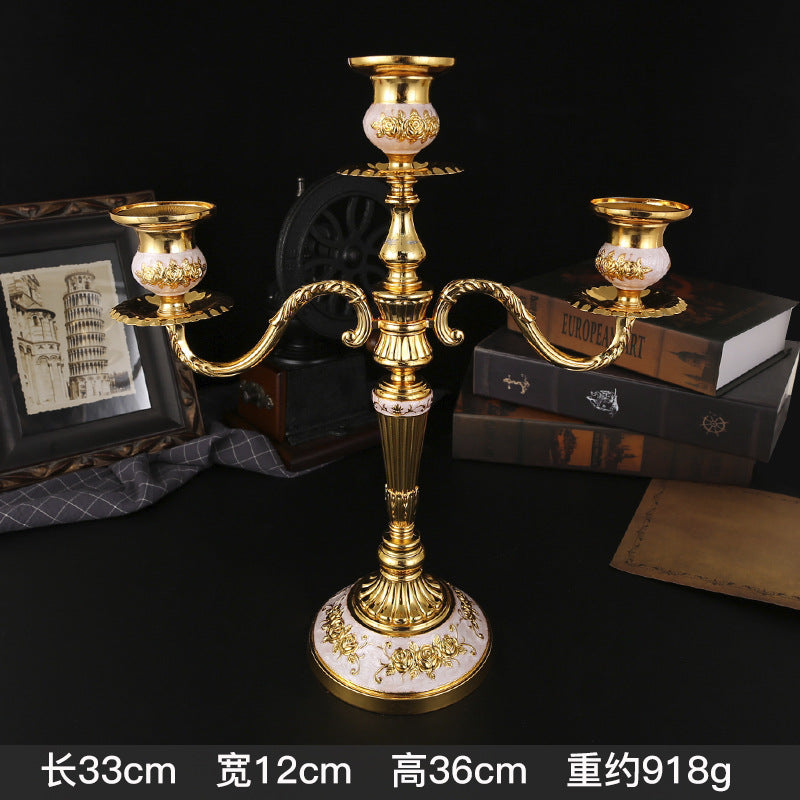 Vintage European Multi-Arm Metal Candle Holder — 3 & 5-Head Styles