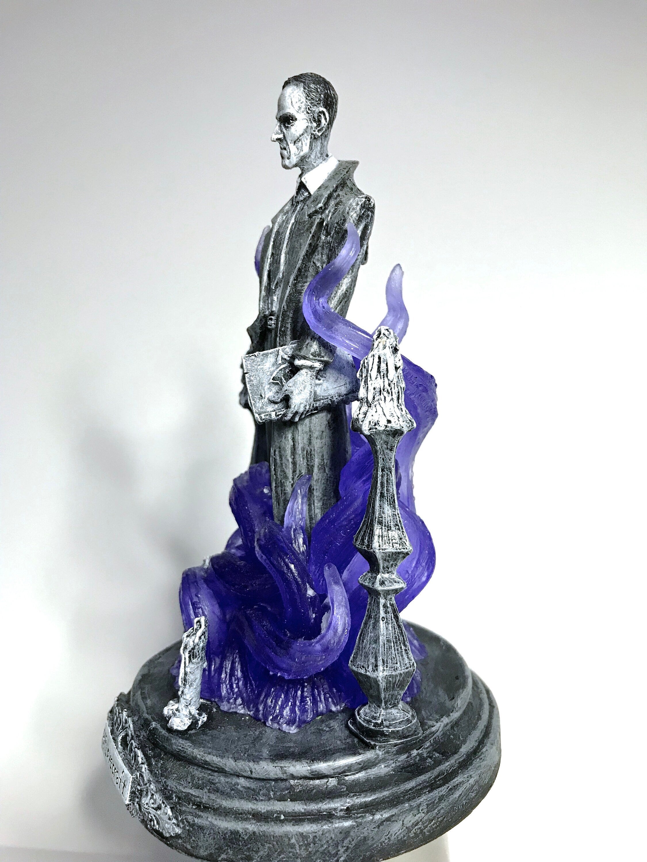H.P. Lovecraft Statue — Purple Tentacles, designed with Abigail Larson