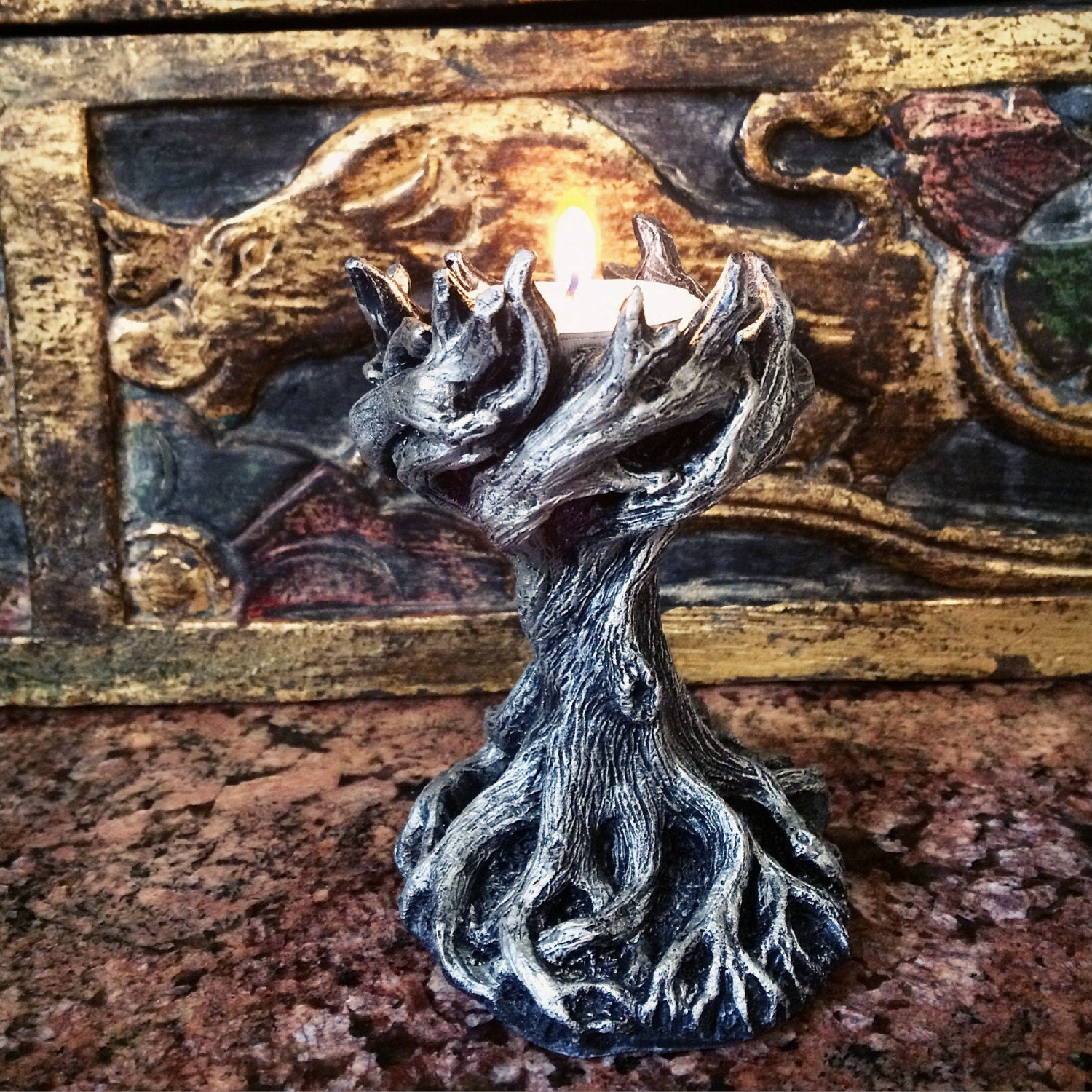 Yggdrasil the World Tree Tea Light Holder