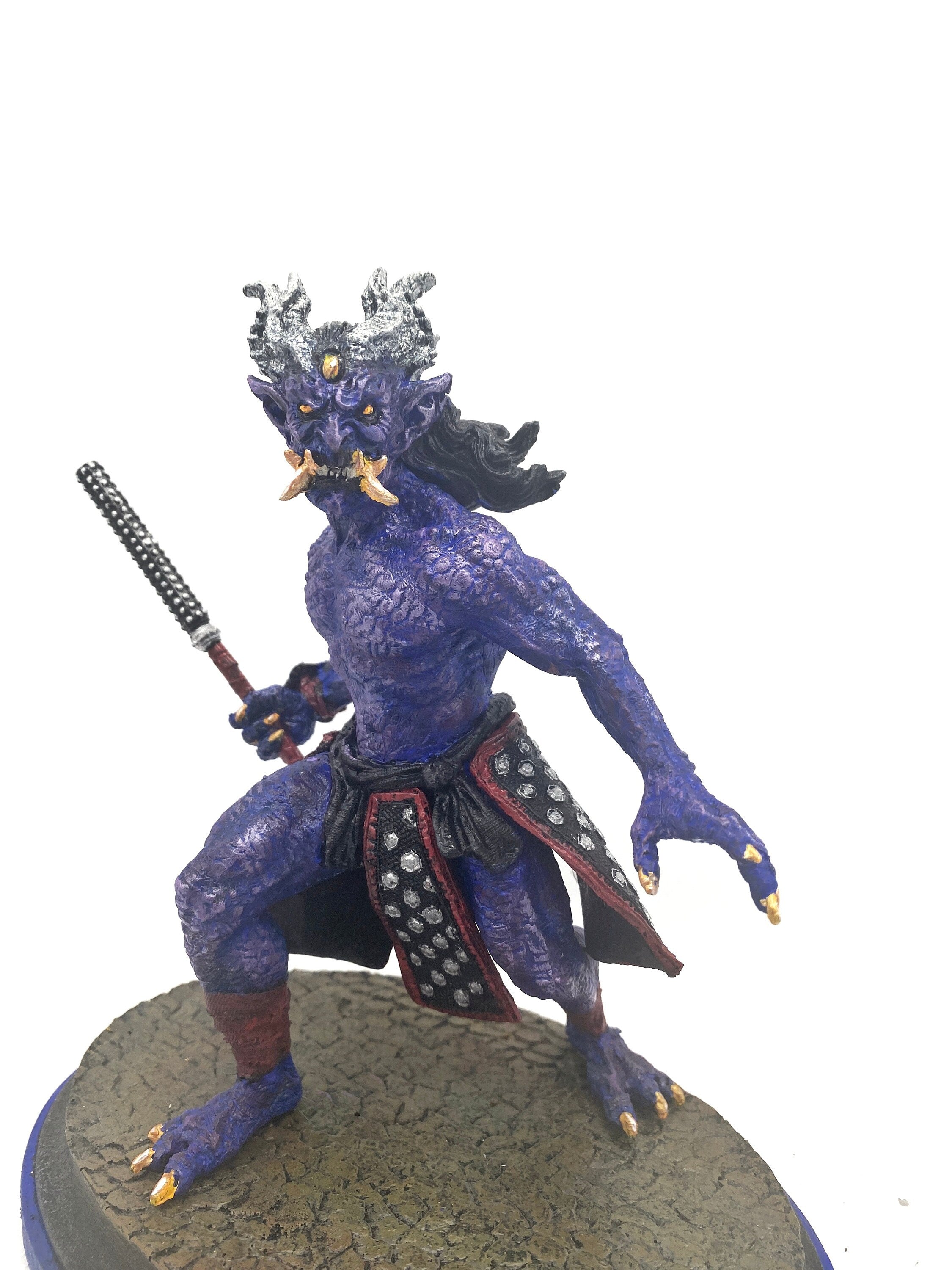 Oni Statue — Full Color Blue