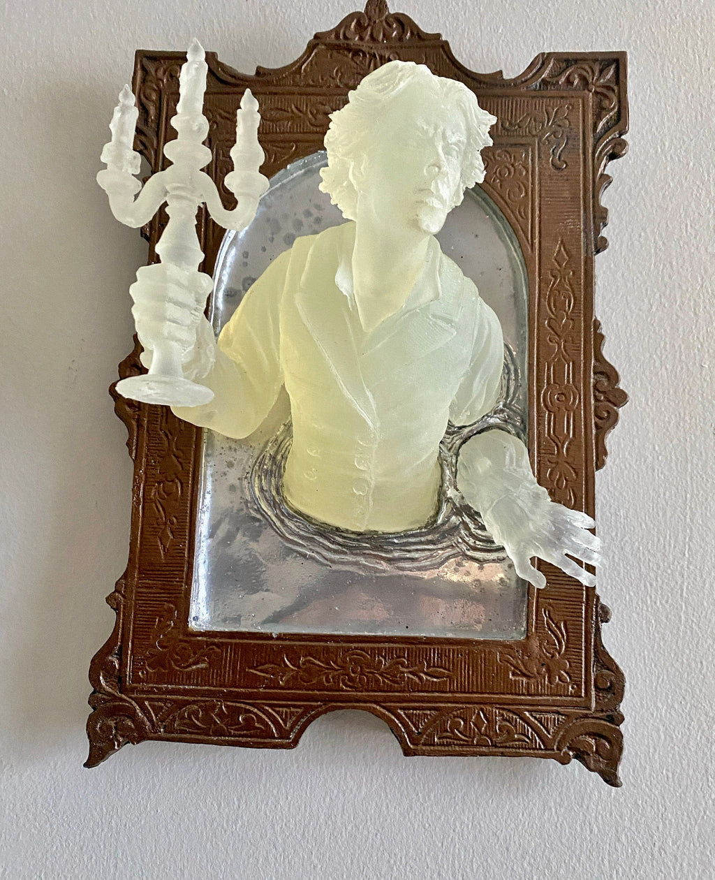 Gentleman Ghost in the Mirror Wall Plaque — Large Glow in the Dark