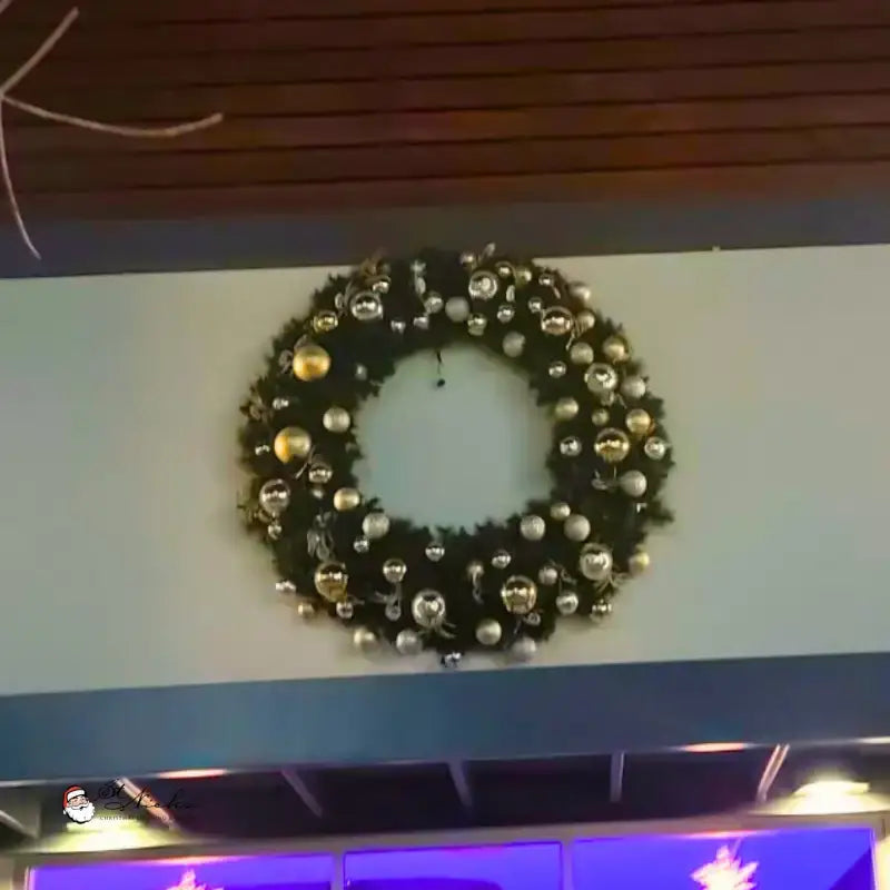 Yuletide Wreath with Warm White Lights -Silver and Gold