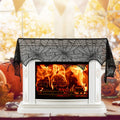 Black Lace Spiderweb Fireplace Mantle Scarf