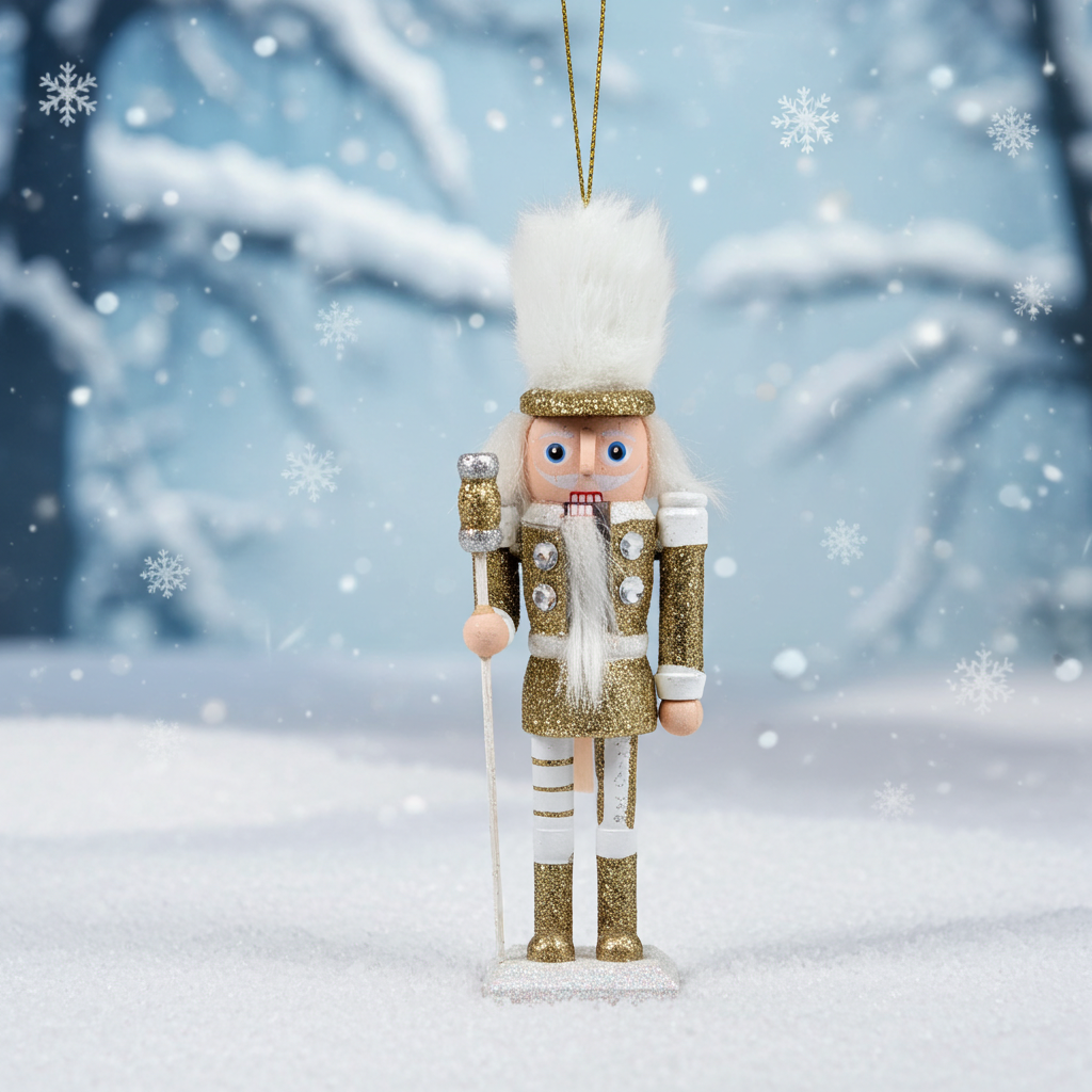 Hollywood 6 inch Wooden Nutcracker - Gold