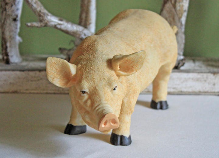 Large Reclining Bunny Figurine: White Farmhouse Easter Decor