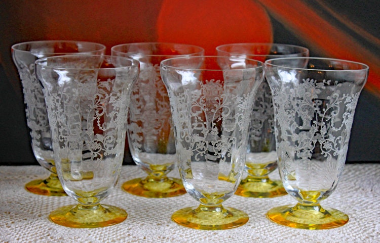 Fostoria Light Pink Crystal Claret Glasses – Set of 5