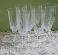 Vintage Crystal Stemware Glasses - Set of 8, Ornate Stem Barware