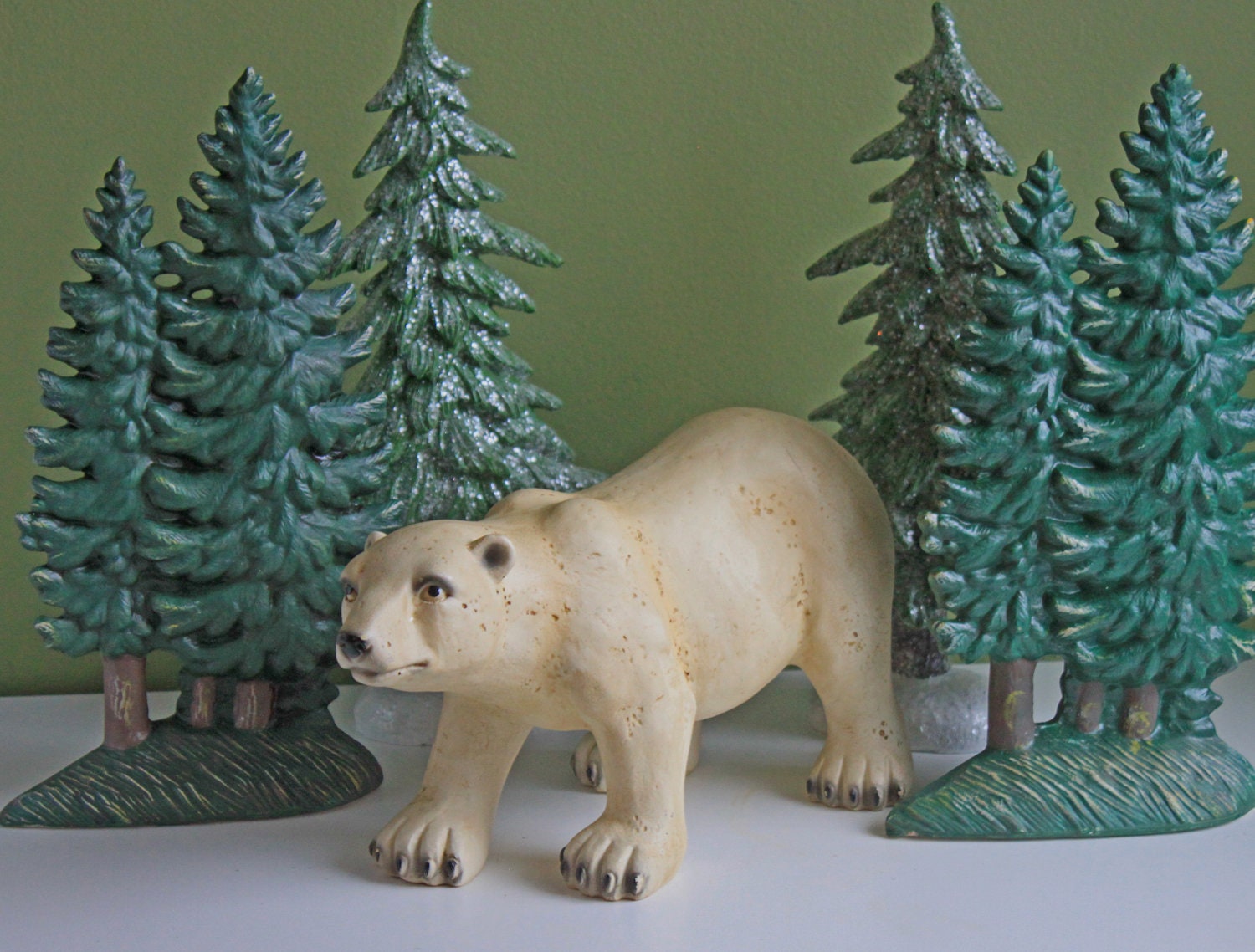 Large Reclining Bunny Figurine: White Farmhouse Easter Decor