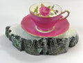 Vintage Cup and Saucer by Staffordshire, England. Hand Painted Tea Set Signed by Artist.