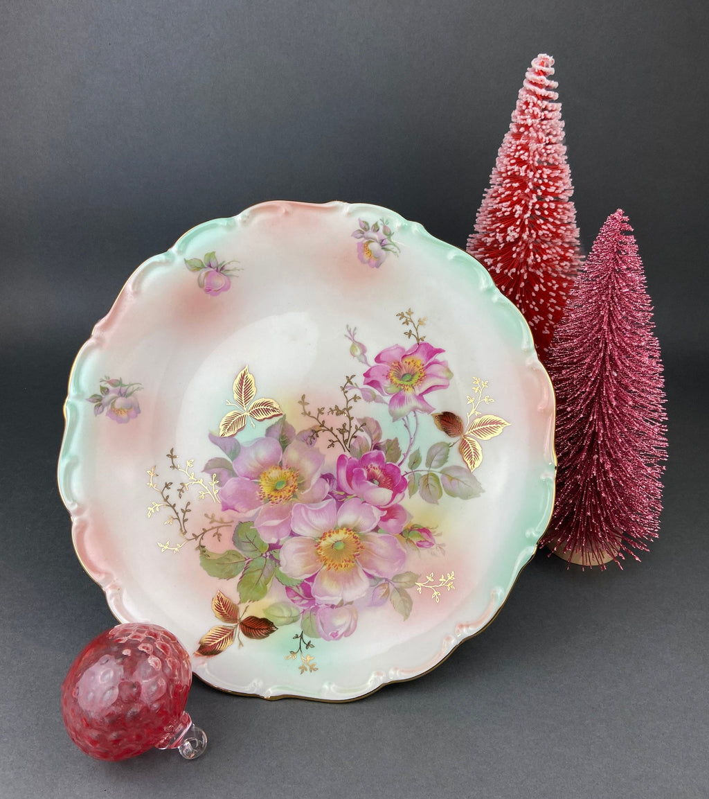 Vintage OTCO Bavaria Fragonard Porcelain Footed Cake Stand
