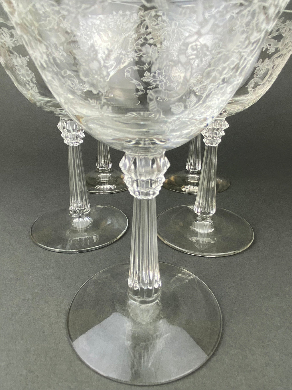 Fenton Romance Etched Crystal Champagne Glasses – Set of 6