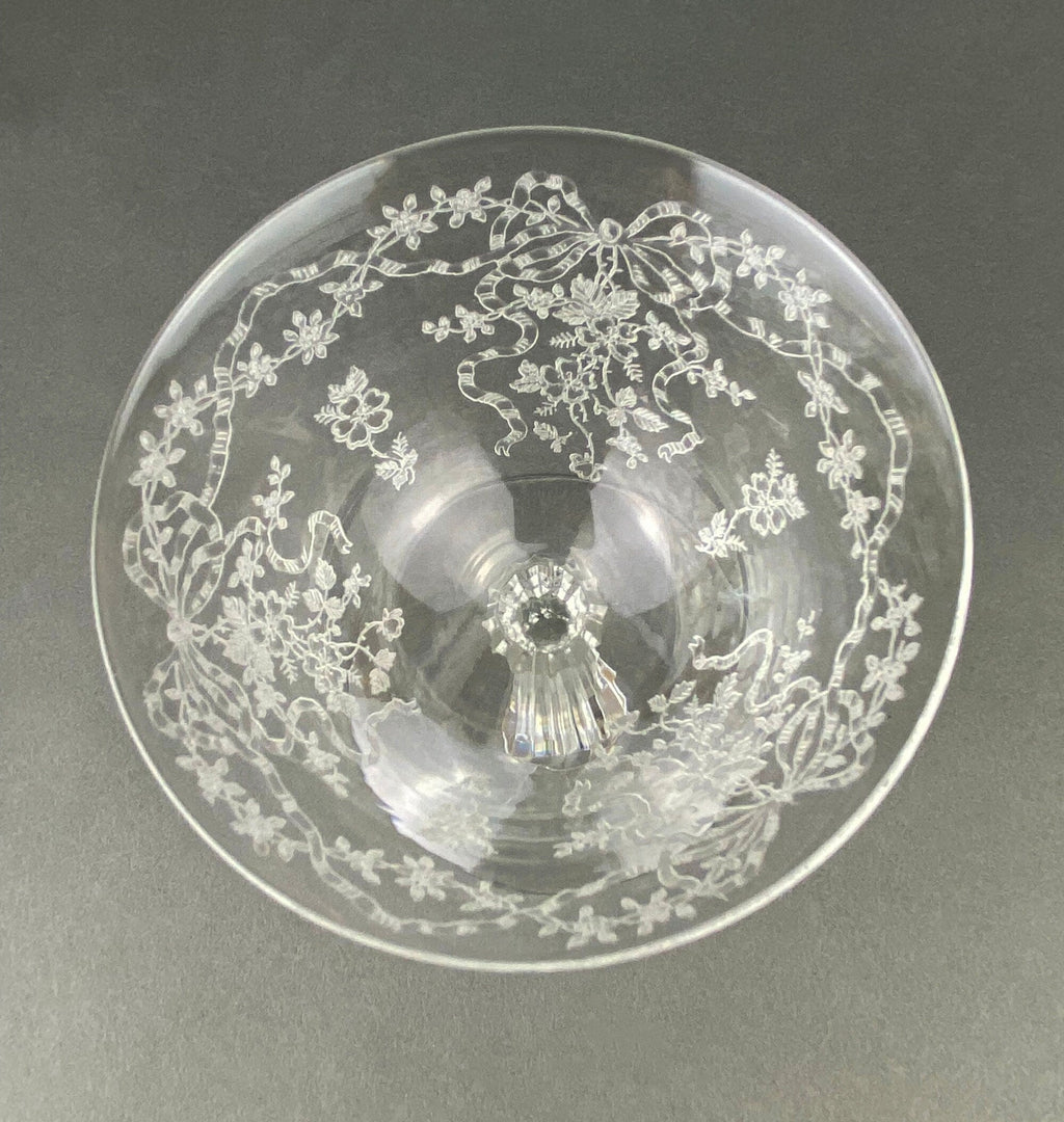 Fenton Romance Etched Crystal Champagne Glasses – Set of 6