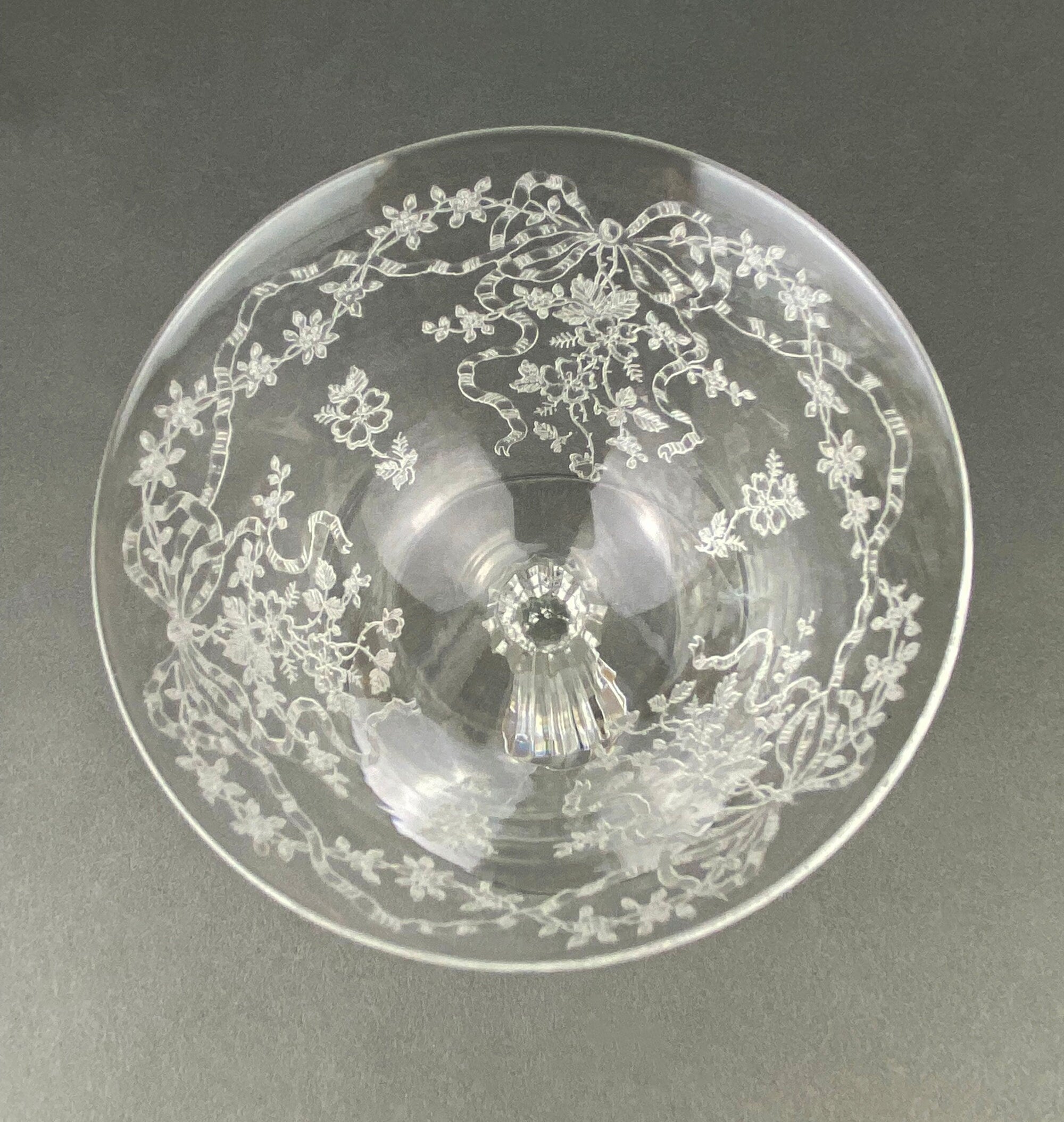 Fenton Romance Etched Crystal Champagne Glasses – Set of 6